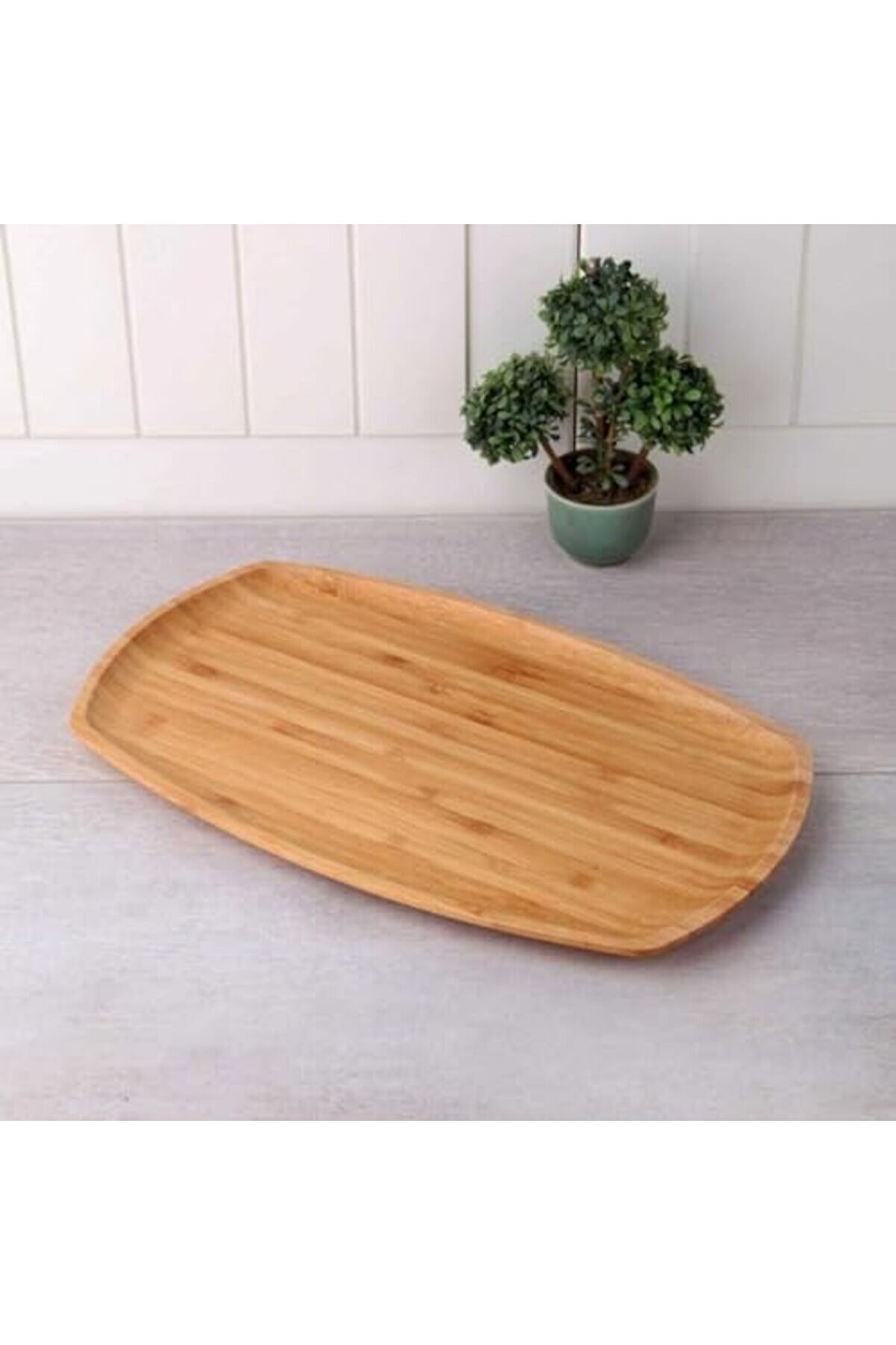 Shopverse Bambu Lüx Bambu Kayık Sunum Tabağı Servi̇s Tabak 30X18Cm Sunum Tabağı, Di̇kdörtgen Sunum Tab