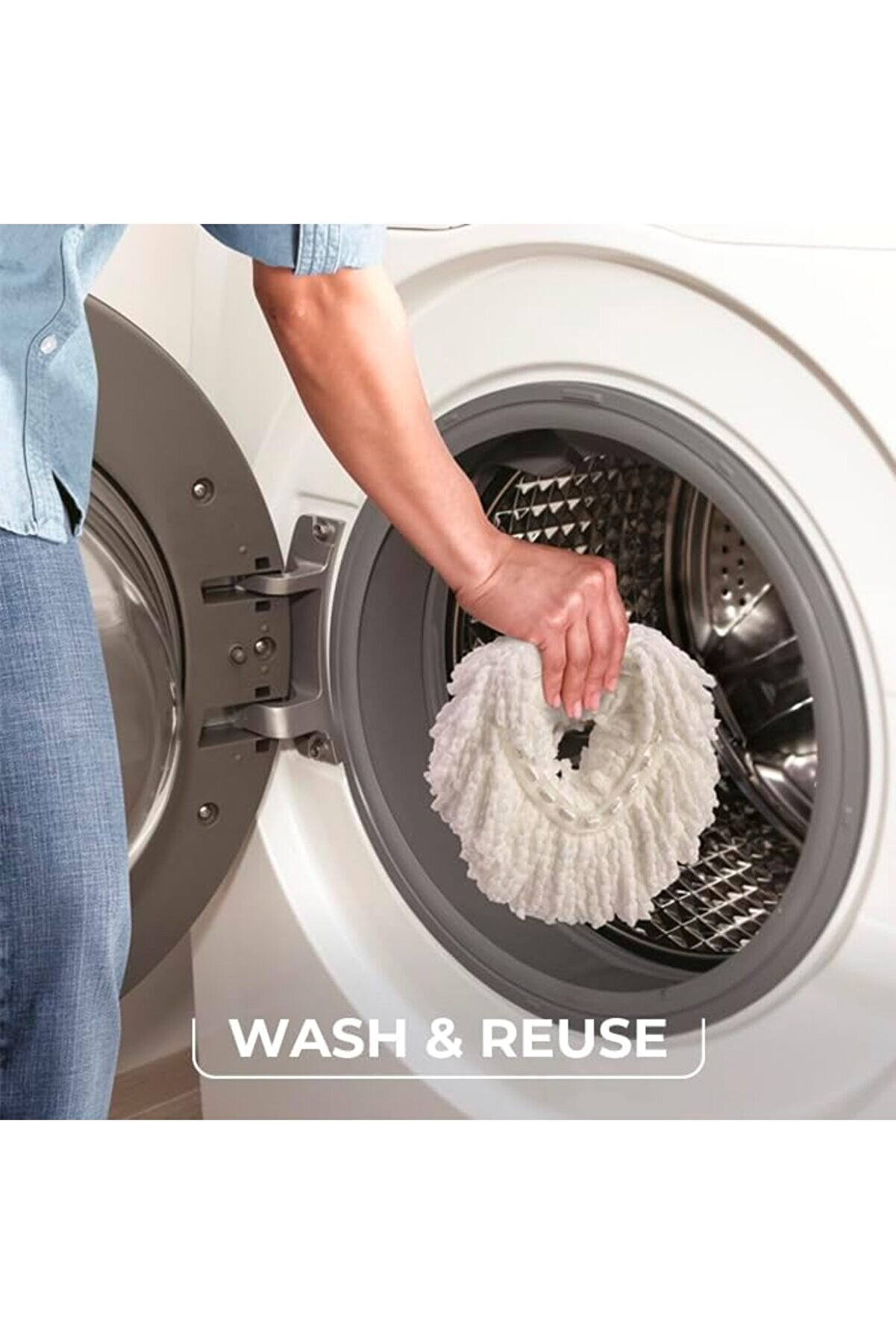 Shopverse Mi̇krofi̇ber Spi̇n Mop, Kovalı Zemi̇n Temi̇zleme Si̇stemi̇, Kırmızı, Gri̇ Trendfli̇ck 1014773