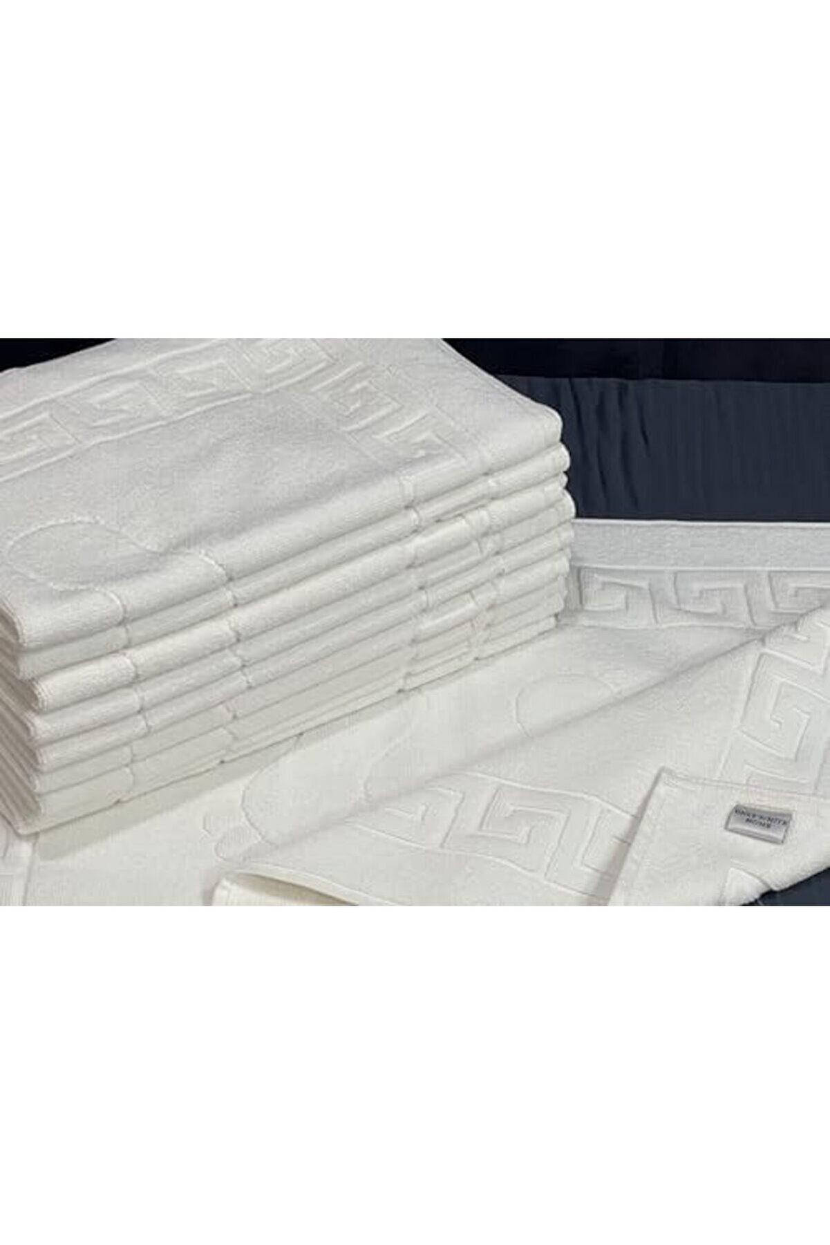 Buydash Paspası, 100% Pamuk, Lüks, Ayak Havlusu, 50 X 70 Cm, 250 Gr/Ad (715 Gsm), Beyaz Renk, Otel P
