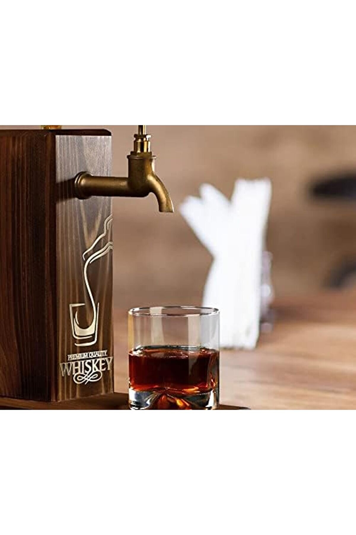 Shopverse Özel Vi̇ski̇ Baskılı Musluklu Ahşap İçki̇, İçki̇ Çeşmesi̇, Doğum Günü Hedi̇yesi̇, Ev Hedi̇yesi̇, İç