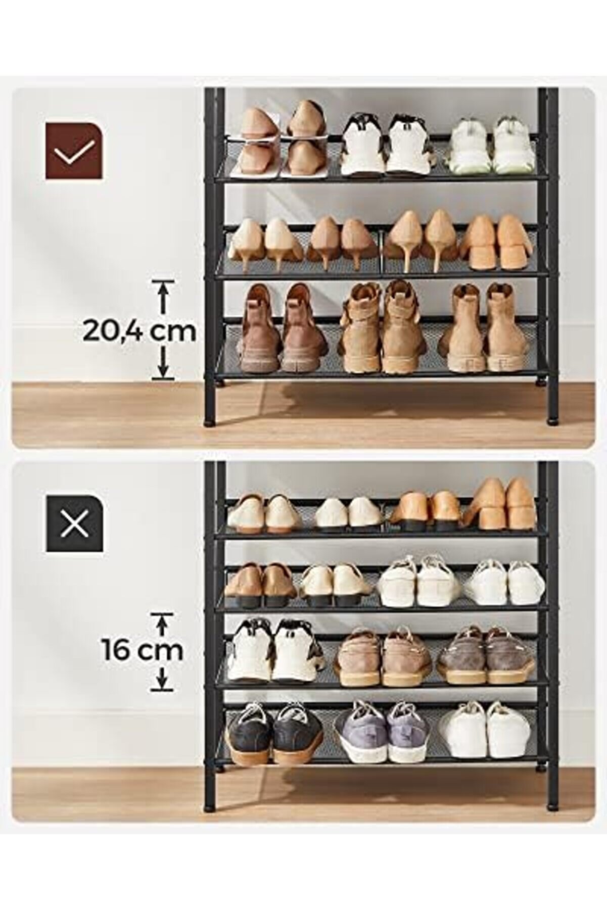 Shopverse Ayakkabı Rafı 5 Katlı Ayakkabı Dolabı A&ccedil;ık Ayakkabı Rafı Ayakkabı Rafı 75 X 28 X 93 Cm &Ccedil;an