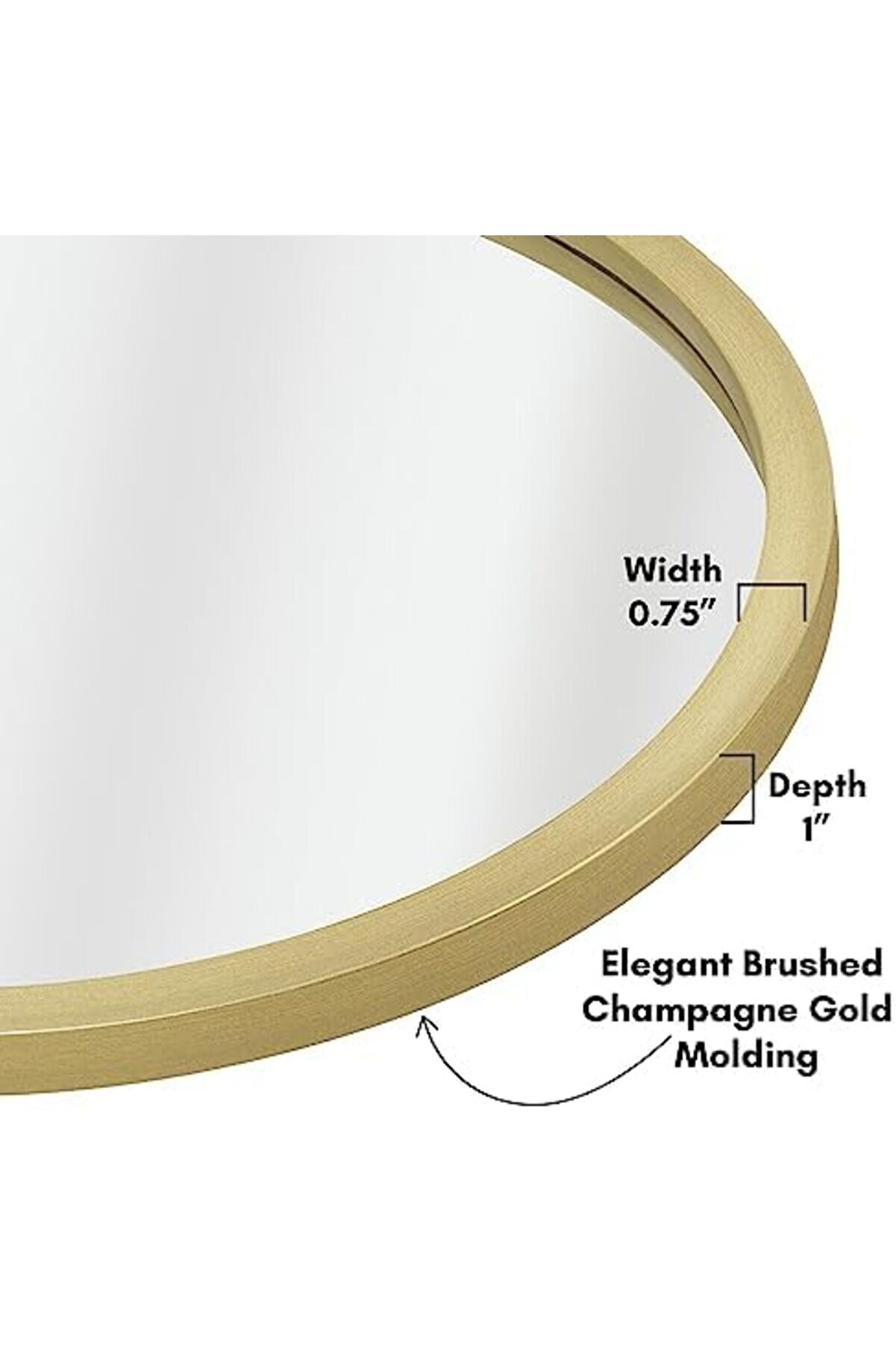 Shopverse 50,8 Cm Çerçeveli̇ Yuvarlak Ayna -, Yatak Odası, Antre, Oturma Odası İçi̇n Büyük Dai̇re Aynas