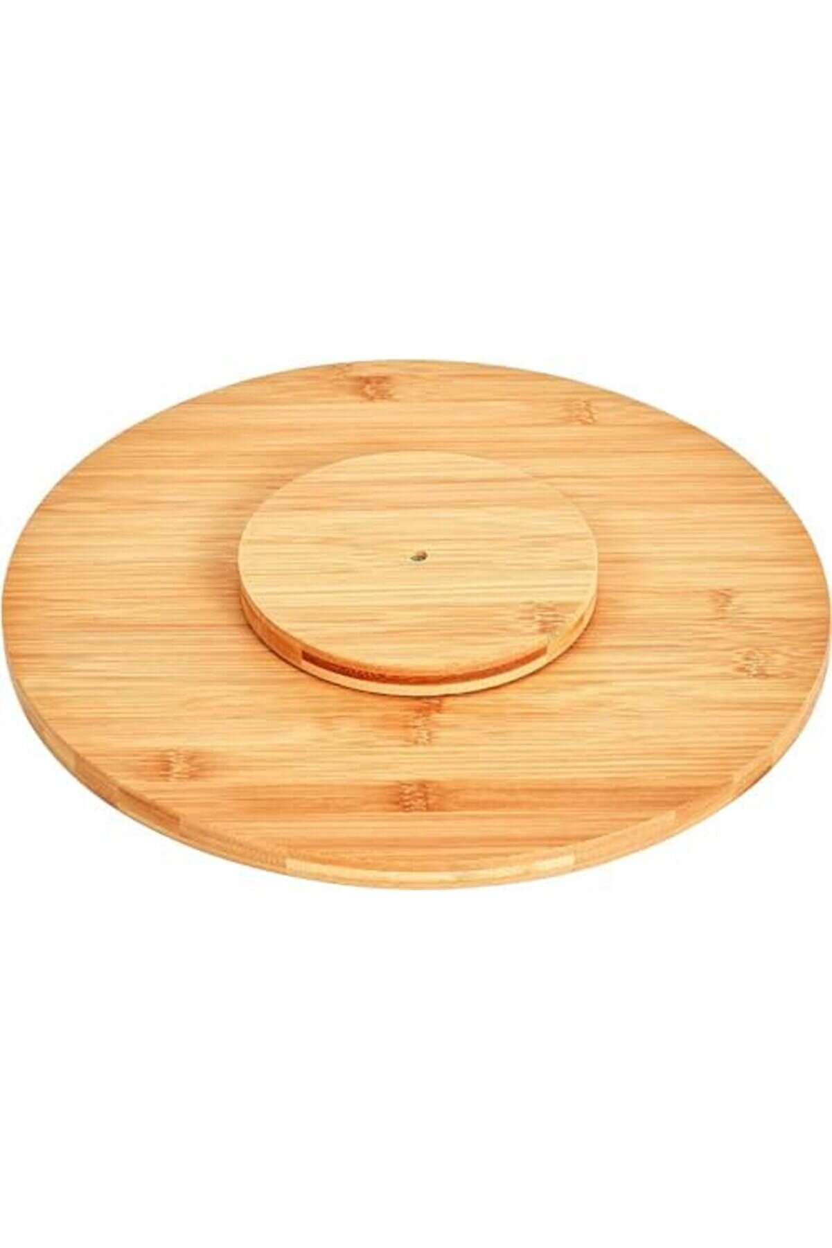 Shopverse 36Cm D&ouml;nerli̇ Bambu Yuvarlak Pi̇zza Ve Sunum Tepsi̇si̇, 360 Derece D&ouml;nebi̇len Kahvaltı Sunum, P