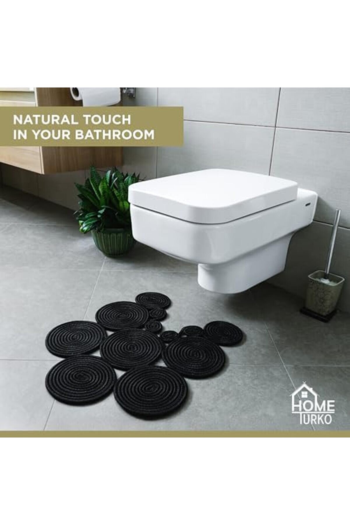 Shopverse Tarz Jüt Klozet Önü Paspası - Jüt, Yıkanabi̇li̇r Ve Dayanıklı Halı, Şık Ve Dekorati̇f Matı (S