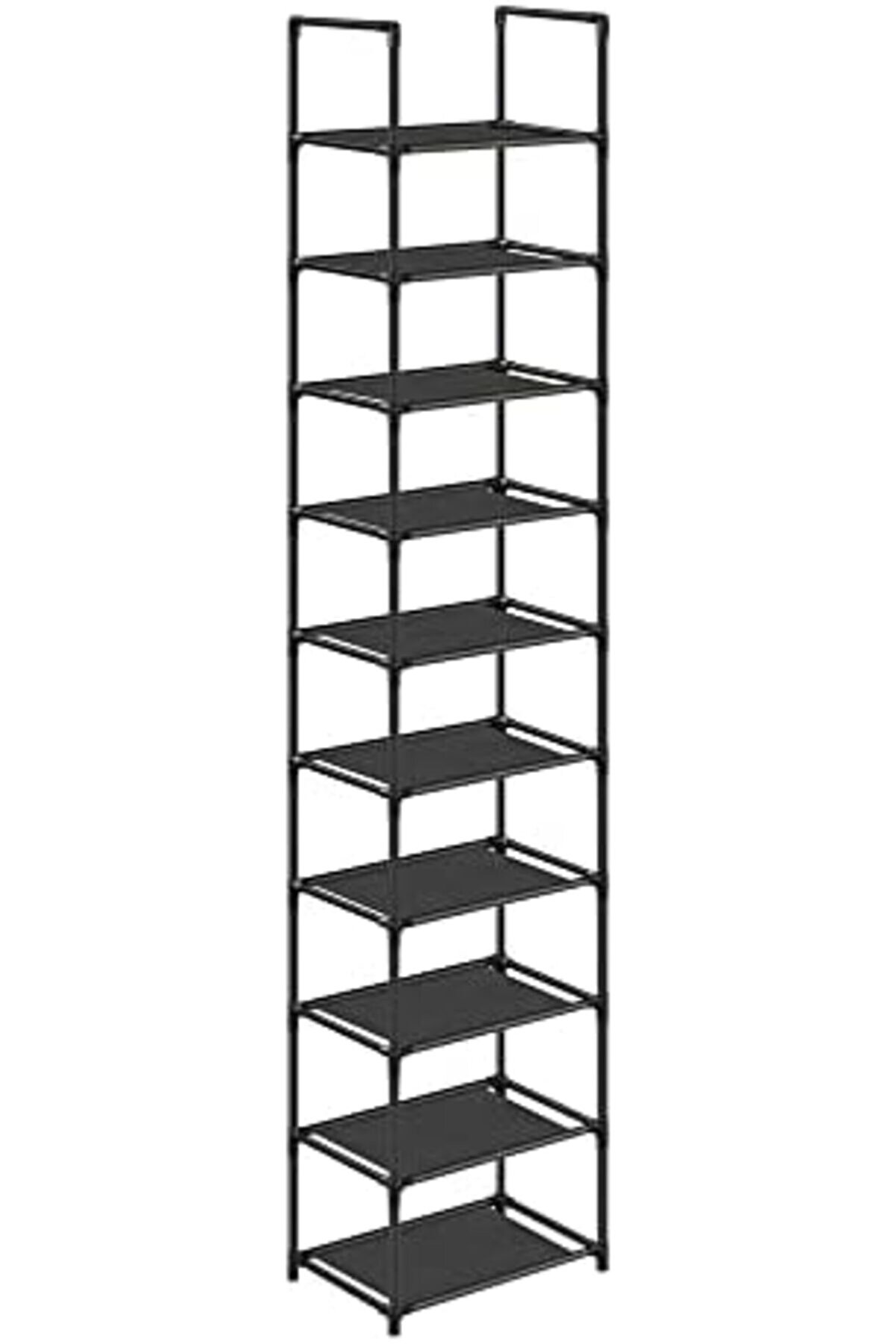 10 Katlı Ayakkabı Rafı, Ayakkabı, Yerden Tasarruf Sağlayan Ayakkabı Saklama, 33 X 33 X 173 Cm, Metal