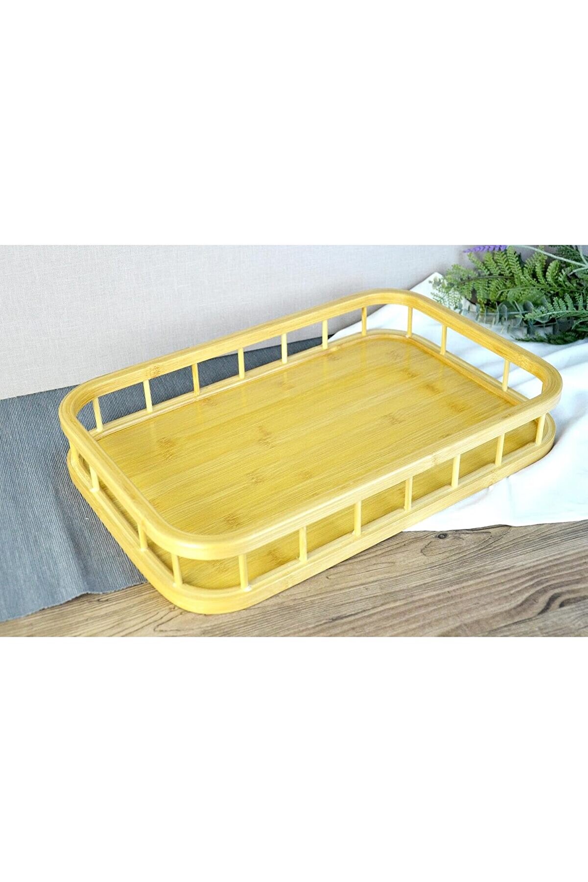 Shopverse Premi̇um Bambu Seri̇si̇ 38X26 Cm &Ccedil;i̇tli̇ Di̇kt&ouml;rdgen Tepsi̇ Trendfli̇ck 1014773