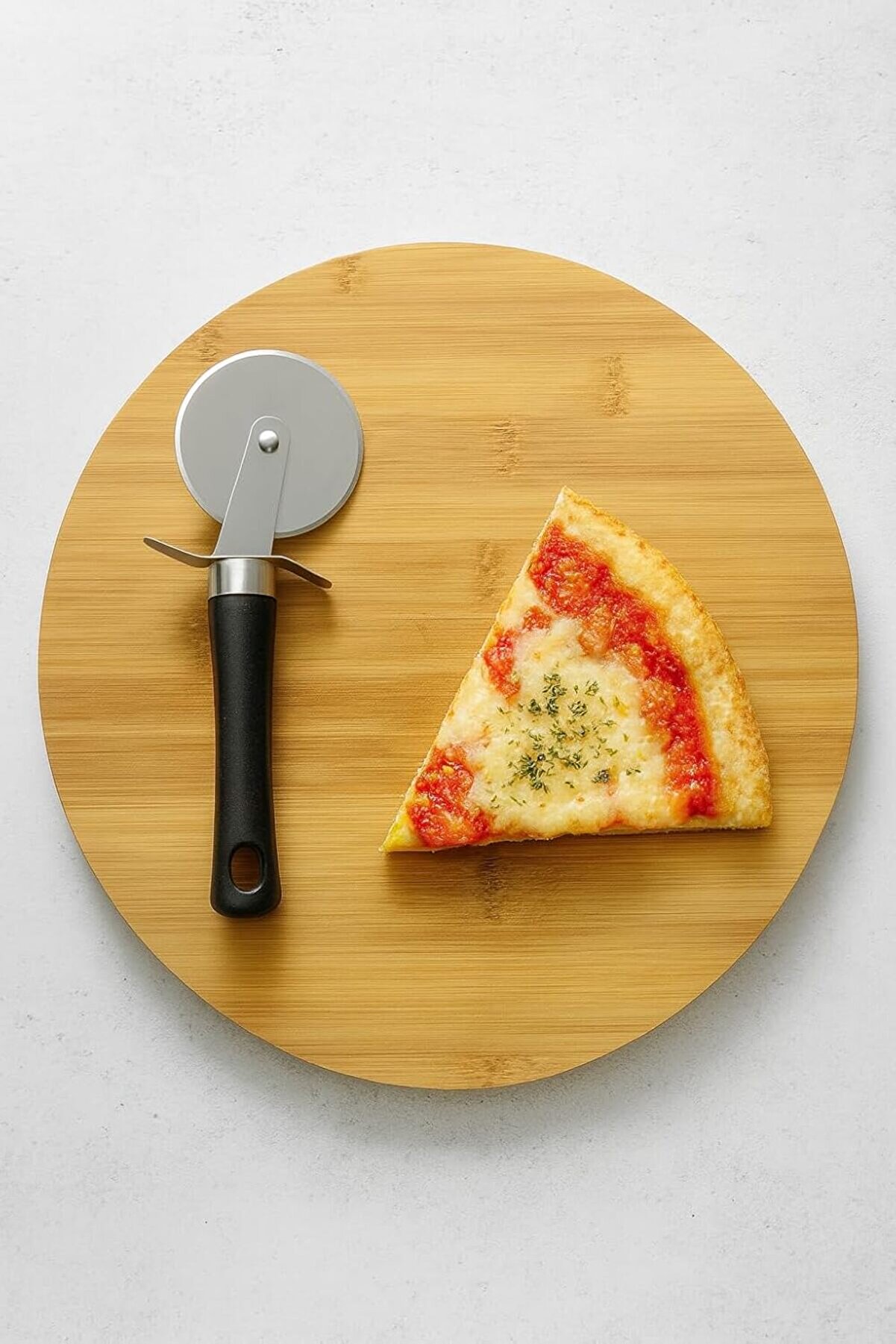 STOREMAX buybeam Store Bambu Döner Sunum Tahtası 30 cm – 360° Dönebilir Ahşap Servis Tabağı – Pizza, Peynir,