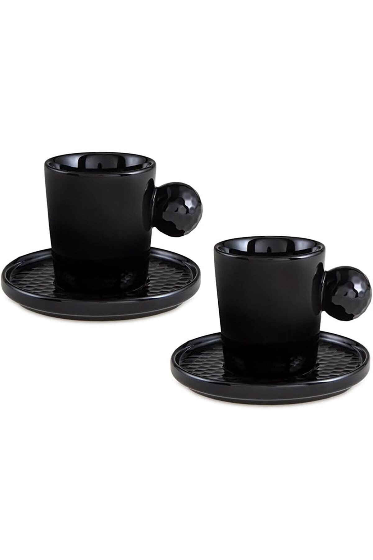 STOREMAX shopverse Golfline Siyah 2'li Tabaklı Kahve Fincan Takımı 90 cc trendflick 1014773