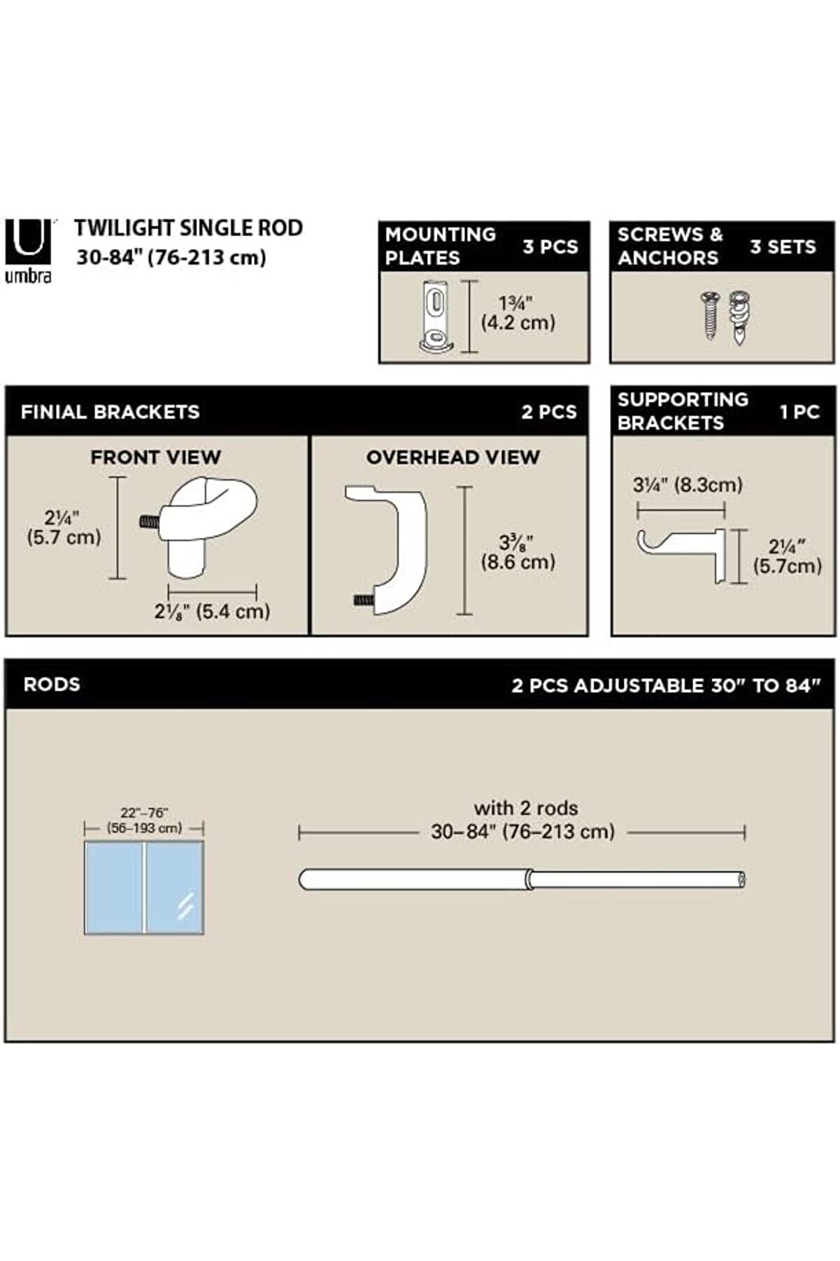 Goldwhi̇rl Alacakaranlık Çubuğu Seti̇ - Sarılı Tasarım Karartma Veya Oda Karartma Panelleri̇ İçi̇n İdeal