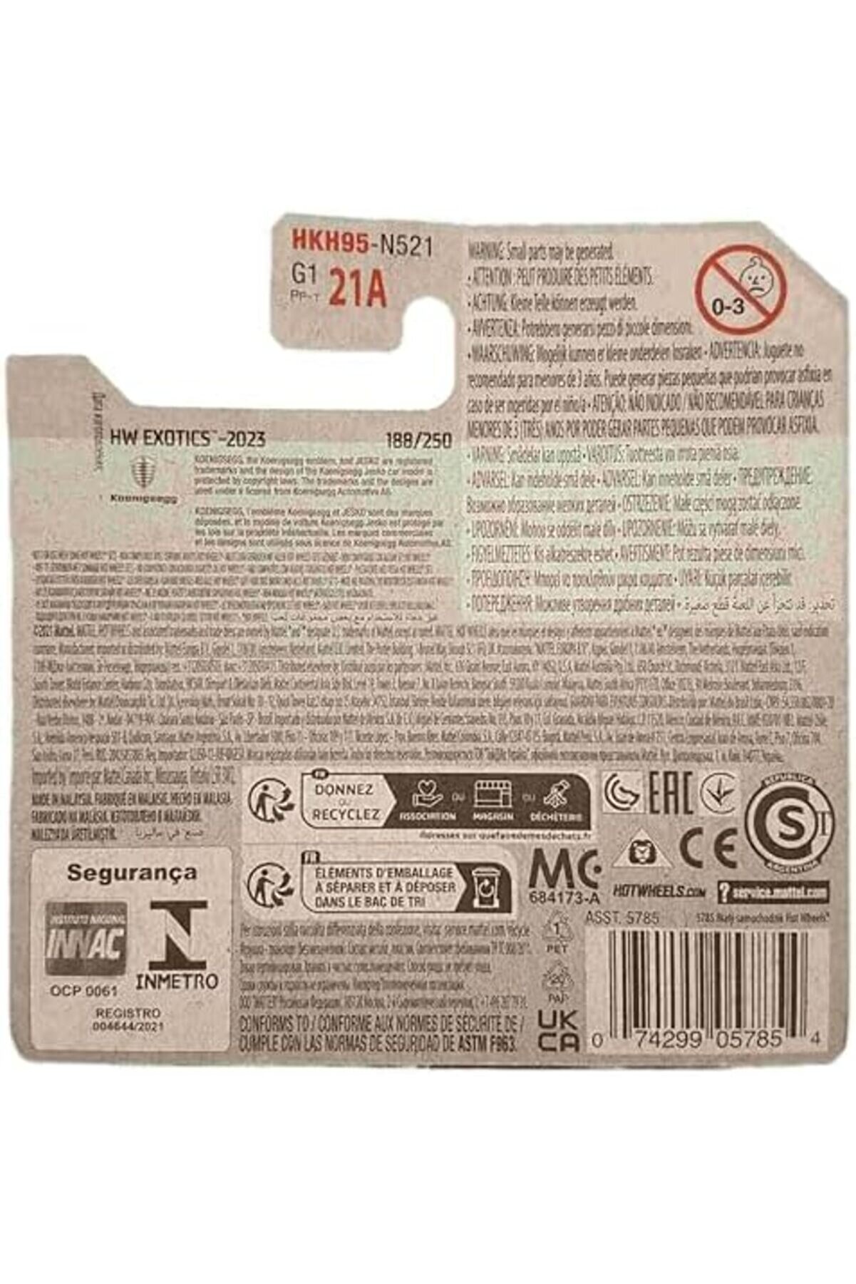 Modashi̇ne - Koeni̇gsegg Gemera - Hw Exoti̇cs 4/10 - Hkh95 - Short Card - Supersportwagen - Sarı - 2023