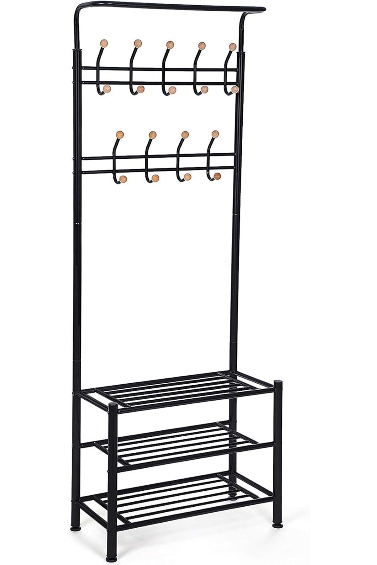 STOREMAX shopverse Hsr04B, 18 Askılı 3 Ayakkabı Raflı, Metal, Siyah, 68,8 x 35,2 x 187 cm trendflick 1014773
