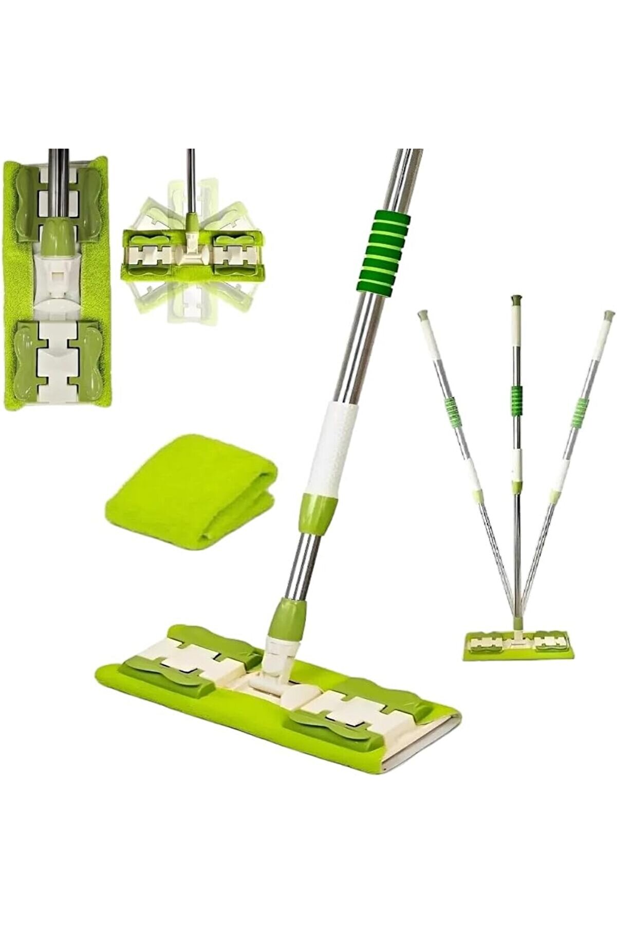 STOREMAX buyflair Tak Kullan 360 Derece Dönebilen Pratik Temizlik Yer Mopu Sihirli Mop + 1 Yedek Bez modaflas