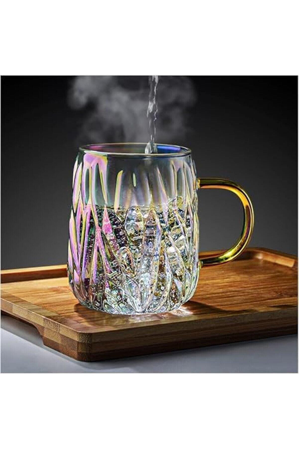 Shopverse Cam Kupalar Retro Şeffaf Cam Kupa Kahve Çay Kupası Çi̇ft Yüksek Değerli̇ Cam Kupa Saplı Kupa