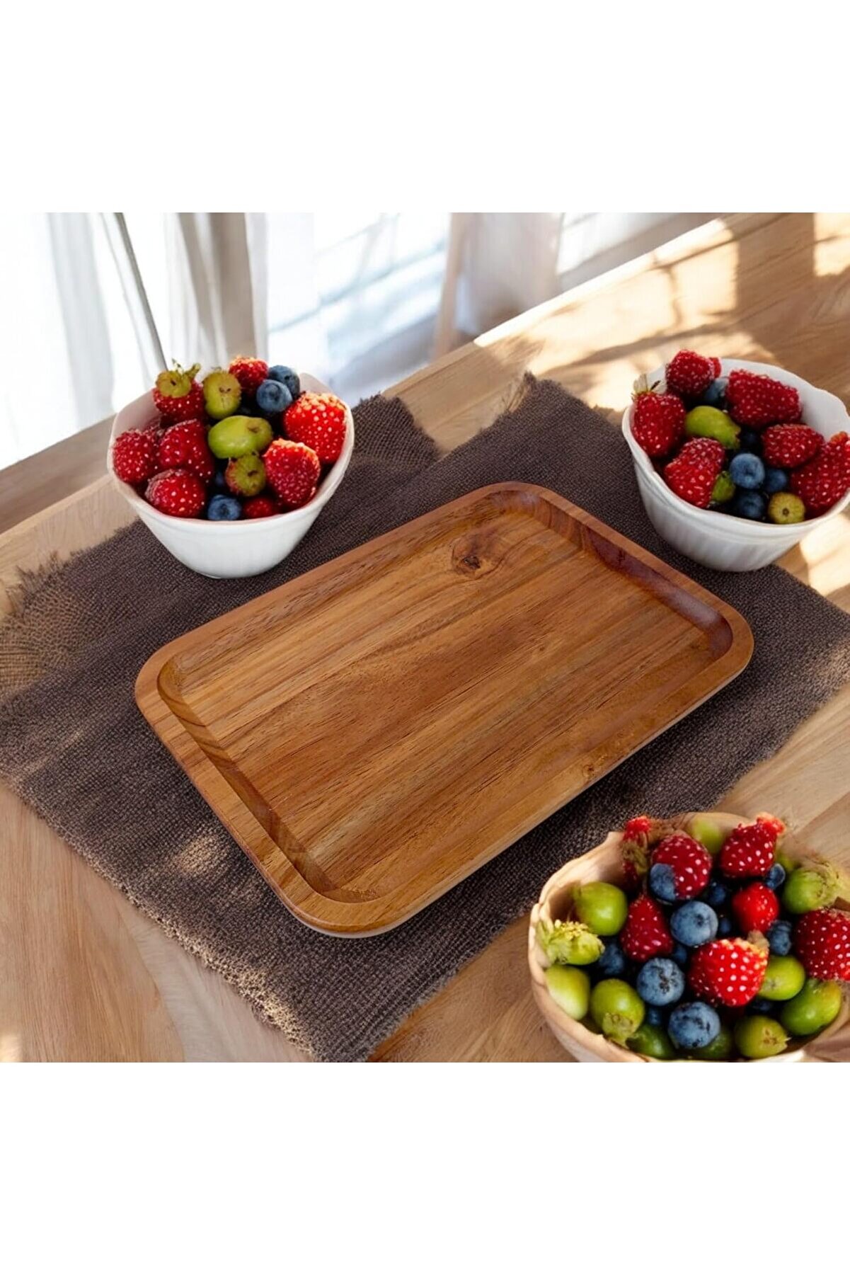 STOREMAX shopverse Akasya Ağacından Sunum Tabağı, Akasya Meze Tabağı, Akasya Peynir Sunum Tabağı, Akasya Sala