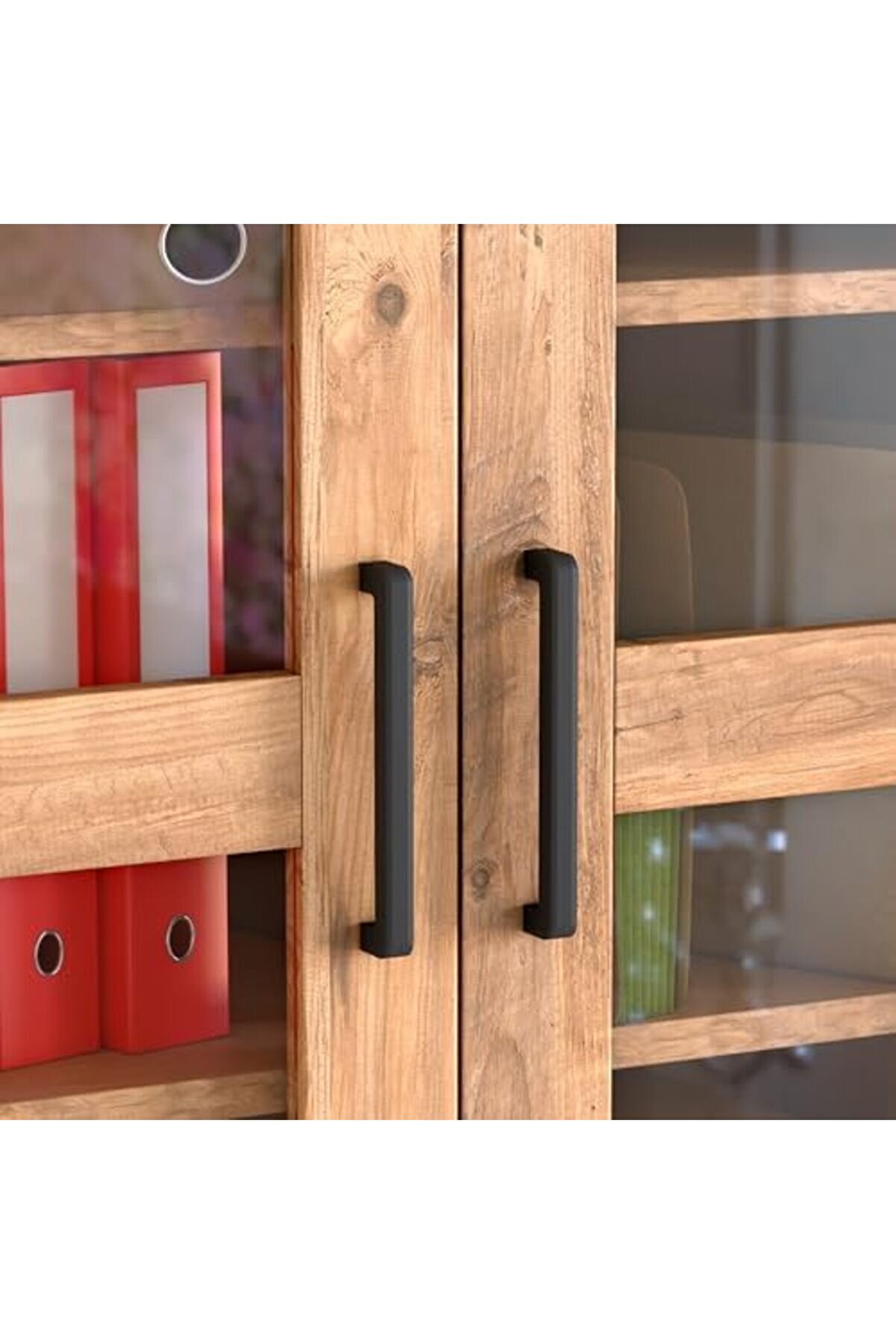 Shopverse 2 Cam Kapaklı Cevi̇z Dosya Dolabı Trendfli̇ck 1014773