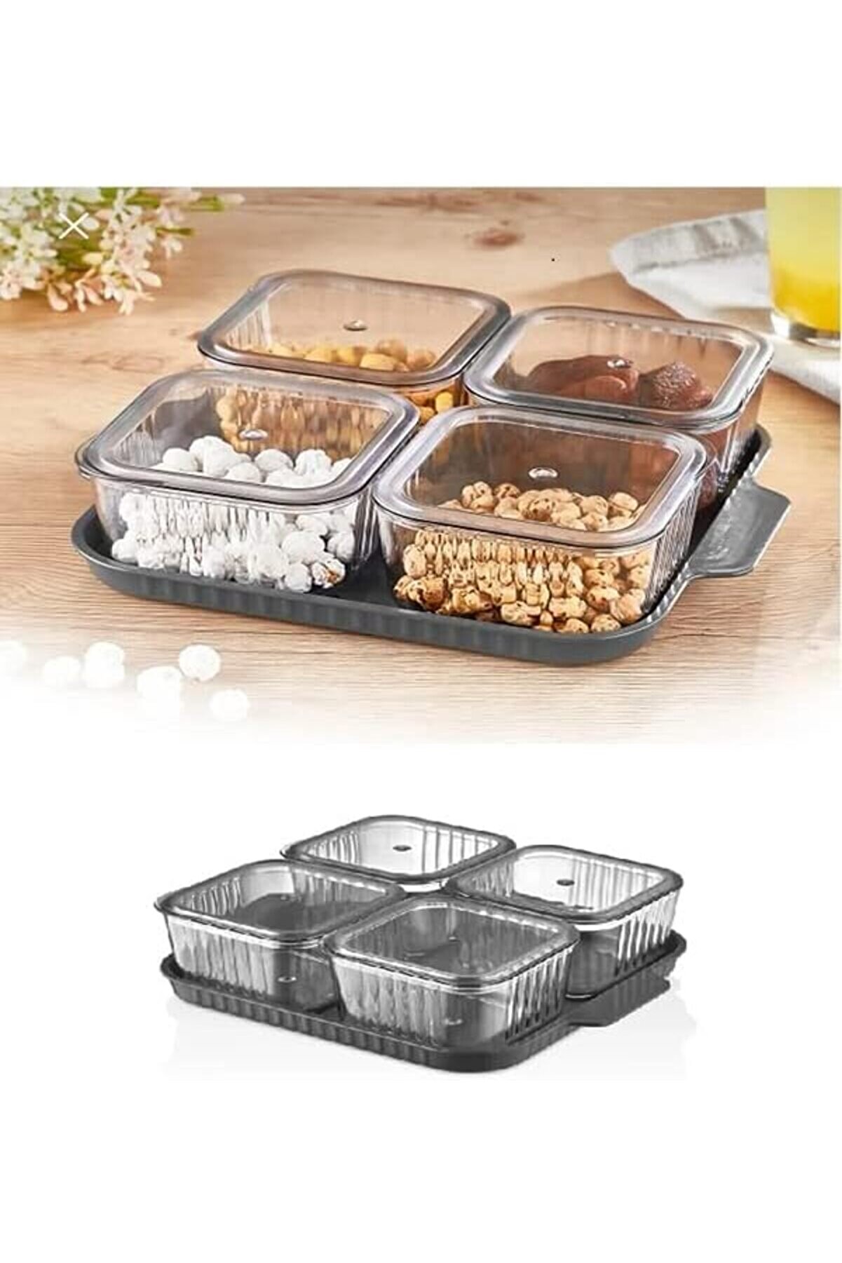 STOREMAX shopverse 4 B&ouml;lmeli Kapaklı Kahvaltılık Seti Akrilik b trendflick 1014773