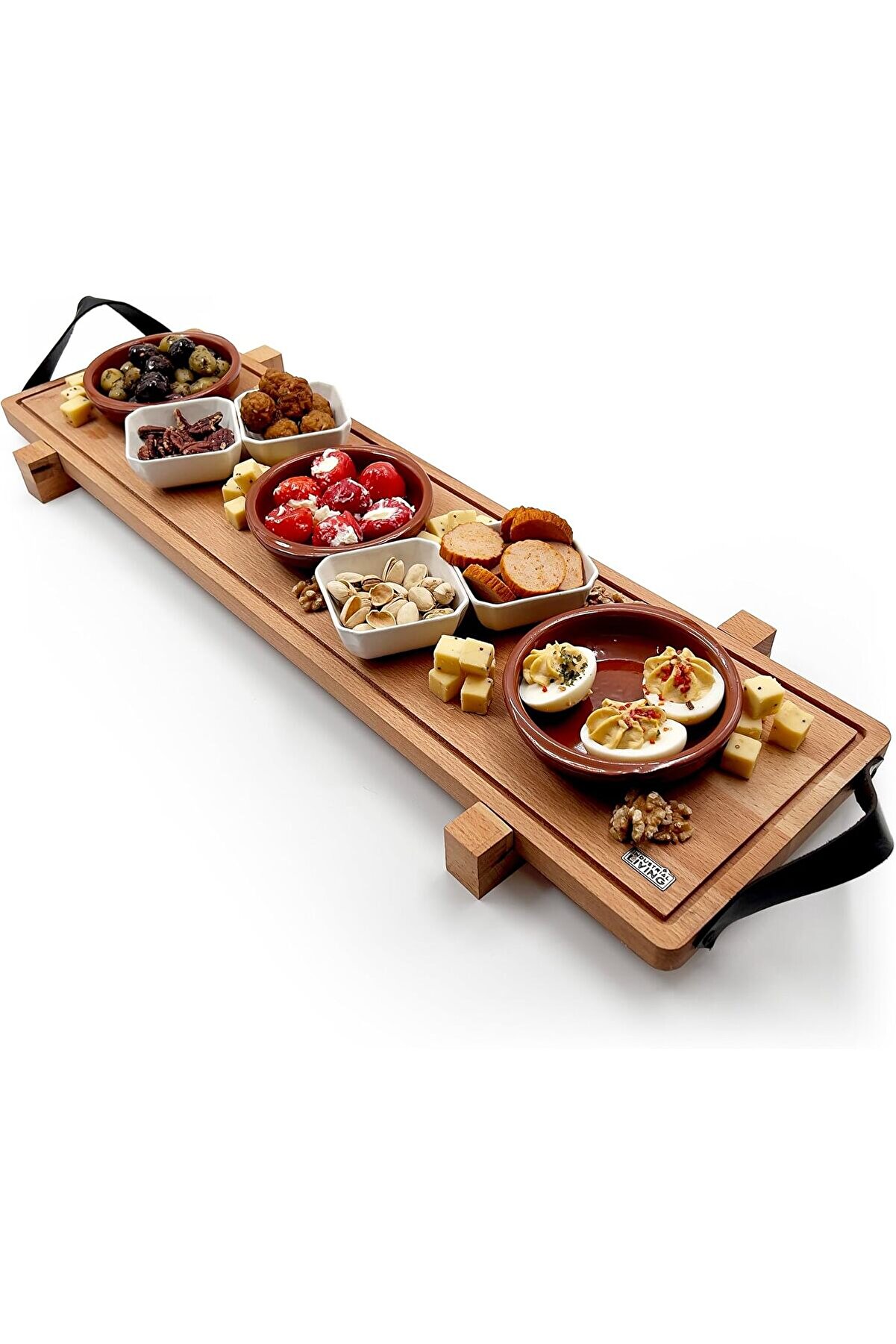 STOREMAX modazone Ahşap Servis ve Sunum Tahtası, Masif Kuruyemiş ve Meyve Sunum Tahtası, Kahvaltı Sunum Tepsi
