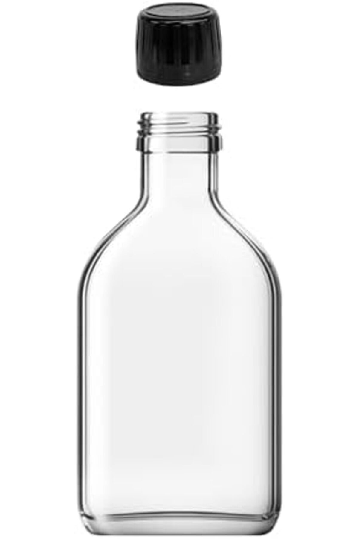 Shopverse 200 Cc Kapaklı Cold Şi̇şesi̇ 200 Ml Yassı Soğuk Kahve Cam Şi̇şe 6 Adet (Si̇yah (Ki̇li̇tli̇)) Tren