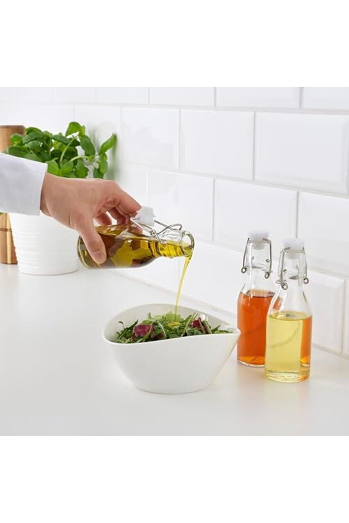 Shopverse 3 Adet Cam-Vakumlu Su Şi̇şesi̇ 15 Cl Sos-Yağ Şi̇şesi̇ Trendfli̇ck 1014773