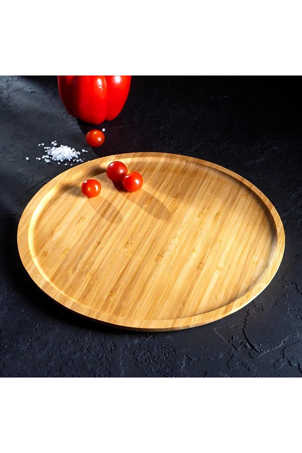 STOREMAX shopverse Bambu Lüx Yuvarlak Servis 25 * 25cm, Sunumluk & Çerezlik Sunum Tabağı trendflick 1014773