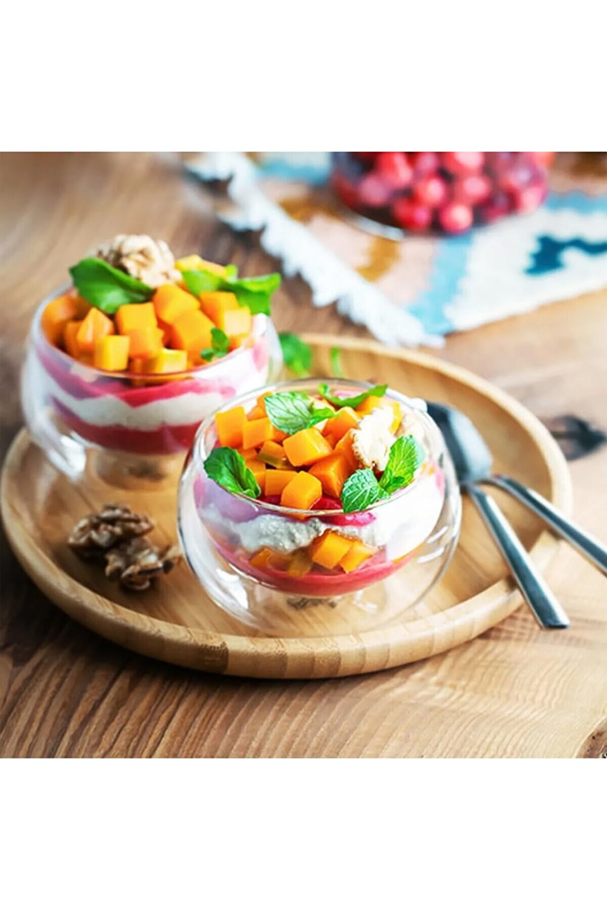 STOREMAX shopverse Cidarlı Cam Servis Kasesi Seti, 6 Parça, Tatlı ve Kahvaltılık Sunum için, Isı Yalıtımlı tr