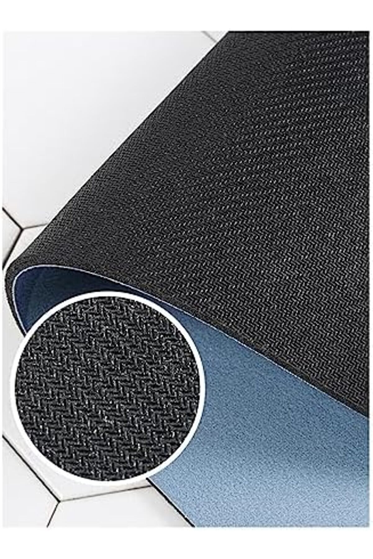 Shopverse Paspası Kaymaz Tabanlı Süper Emi̇ci̇ Nappa Deri̇ Paspası Abdest Paspası (58X38Cm) (Mavi̇) Tren