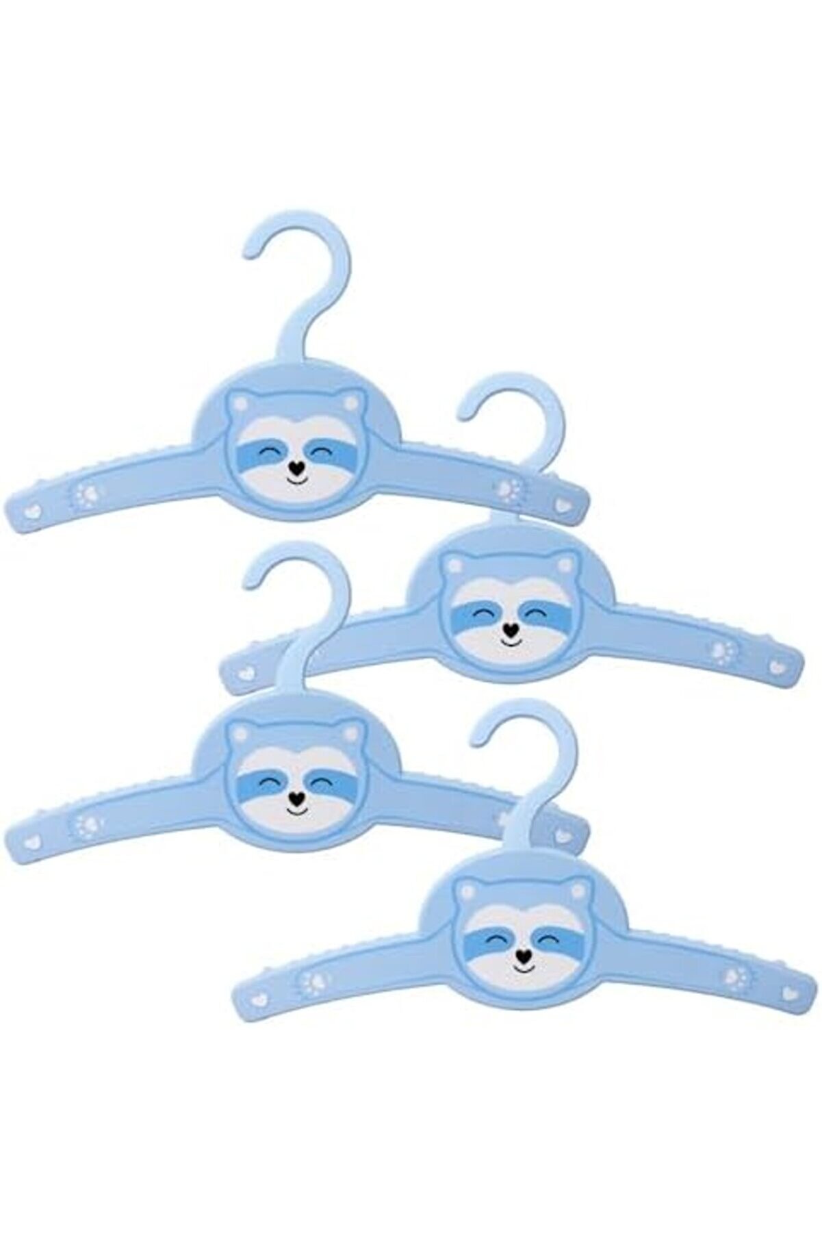 Shopverse Sevi̇mli̇ Mavi̇ Ayıcık 4 Lü Plasti̇k Çocuk Ve Bebek Askısı, Bebek Askı Seti̇, Çocuk Askı S