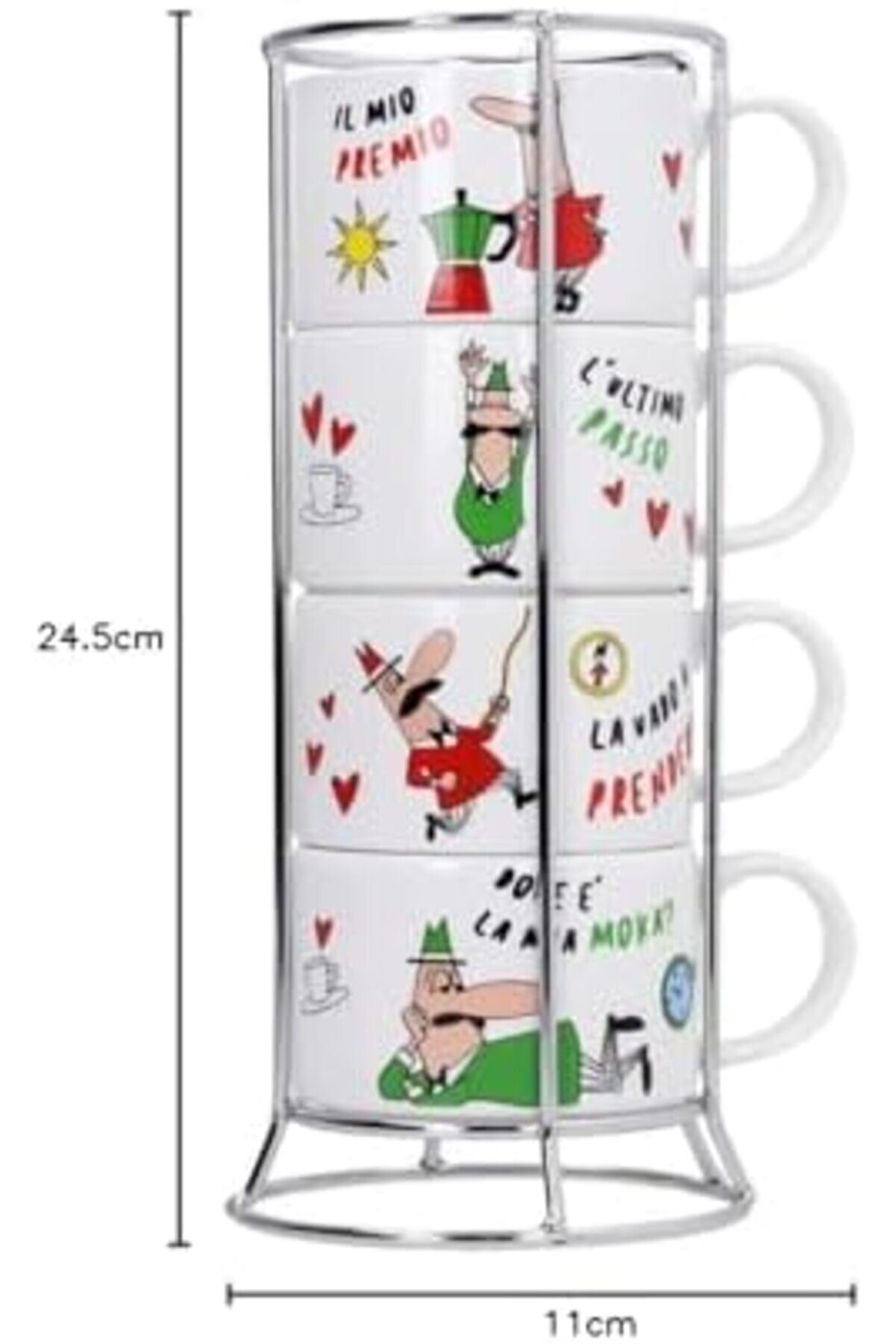 Shopverse - 4 Lü İsti̇flenebi̇li̇r Cappucci̇no Fi̇ncan Seti̇ - Renkli̇ - Trendfli̇ck 1014773