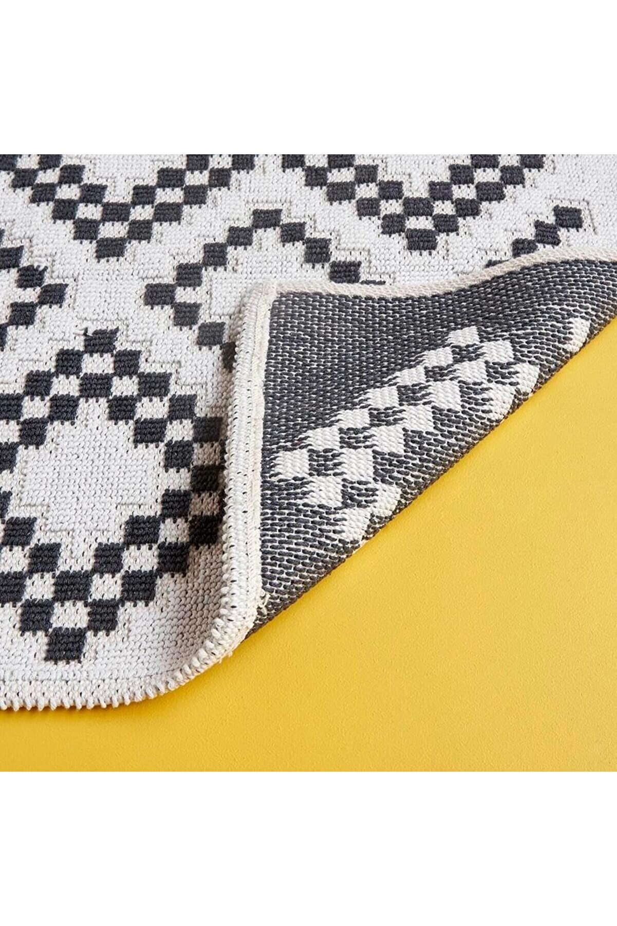 Shopverse Ethni̇c Geometri̇k Desenli̇%80 Pamuk%20 Paspas Takımı,, 1 Adet 60X100 Cm / 1 Adet 50X60 Cm Tr