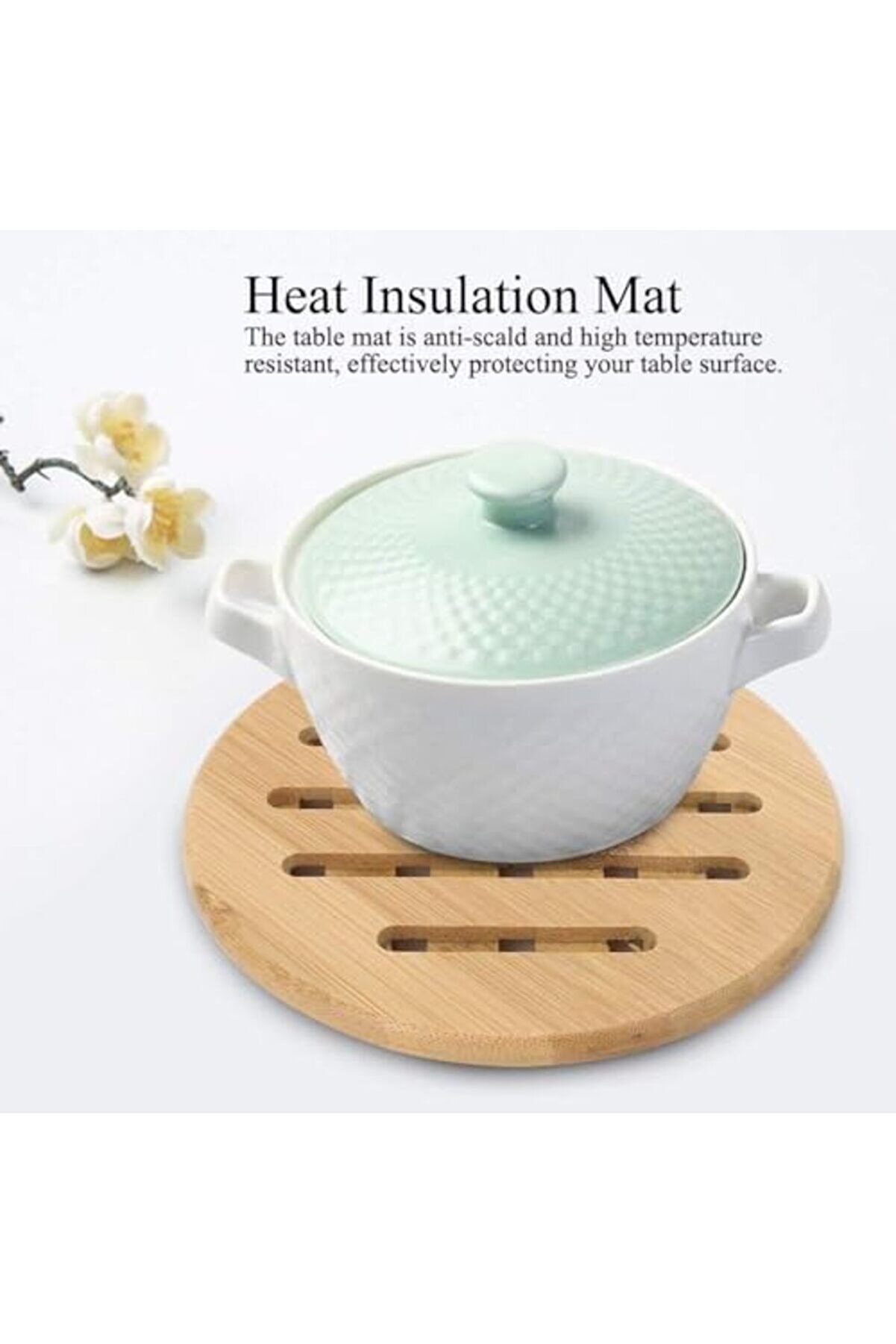 Shopverse Bambu Dayanıklı Ahşap Tencere Ve Tava Altlığı Kaymaz Mutfak Servi̇s Ürünü (Yuvarlak) Trendf