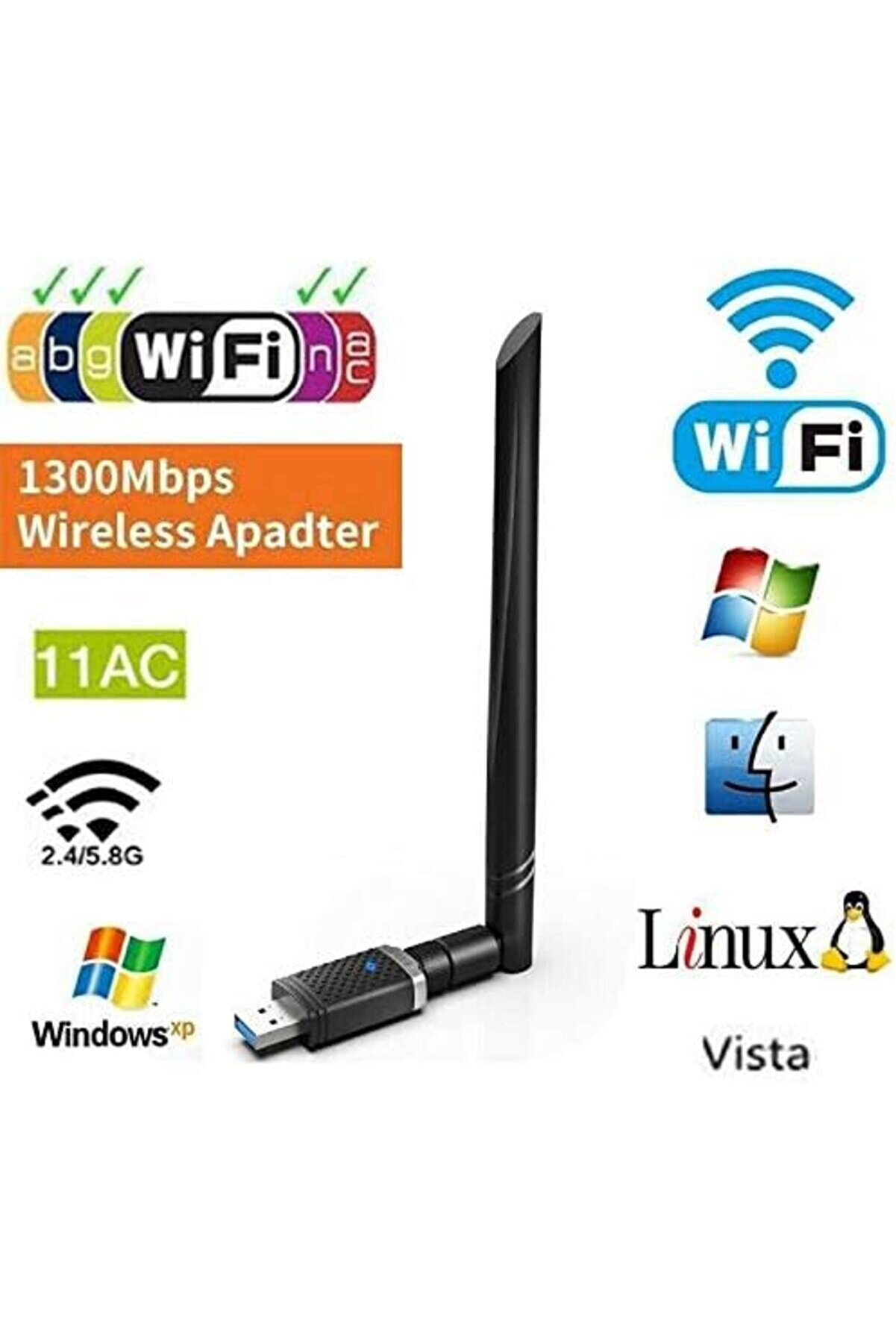Shopverse Usb Wi̇fi̇ Pro Si̇nyal Yakınlaştırıcı &ndash; G&uuml;&ccedil;lendi̇ri̇ci̇ Kart 1300 Mbps Ep-Ac1686 Trendfli̇ck 1014