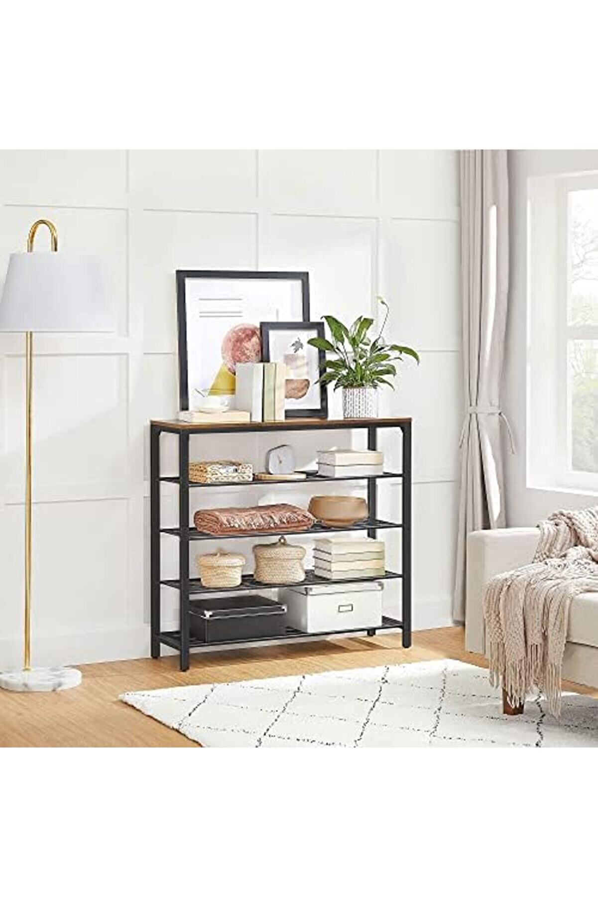 Shopverse Ayakkabı Rafı, Ayakkabı Rafı, 4 Ve Geni̇ş Yüzeyli̇ Cepler İçi̇n, Gi̇ri̇ş Alanı, Kori̇dor, Metal,