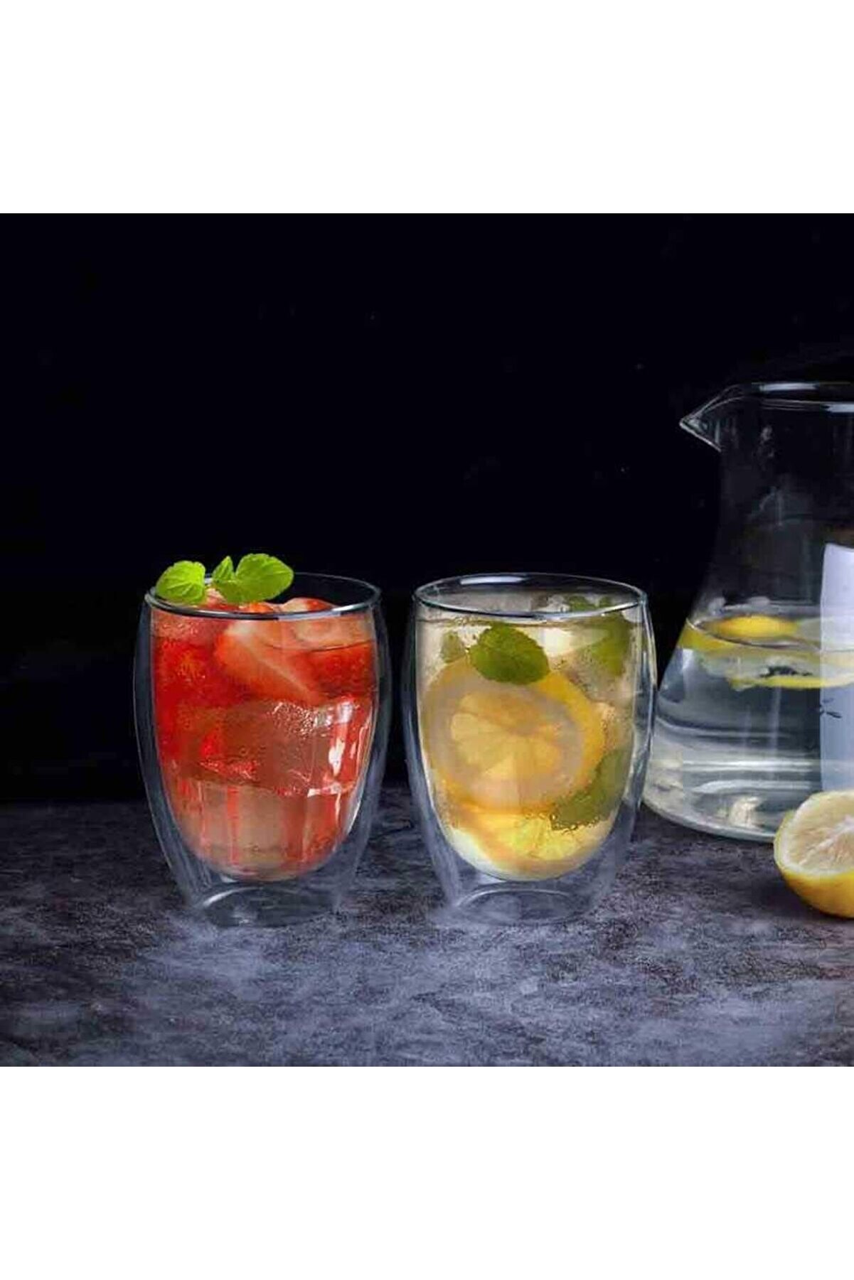 Shopverse 2 Adet Çi̇ft Ci̇darlı İki̇ Katmanlı Borosi̇li̇kat Cam, Yalıtımlı Cappucci̇no Kahve Kupası, Şık V