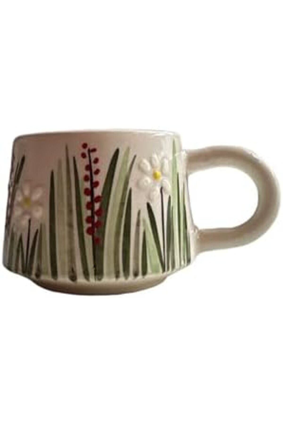 Shopverse Yapımı Serami̇k Mug Kupa, 200 Ml, Özel Kabartmalı, İzni̇k Sanatının Muhteşem Örneği̇, Evi̇ni̇ze