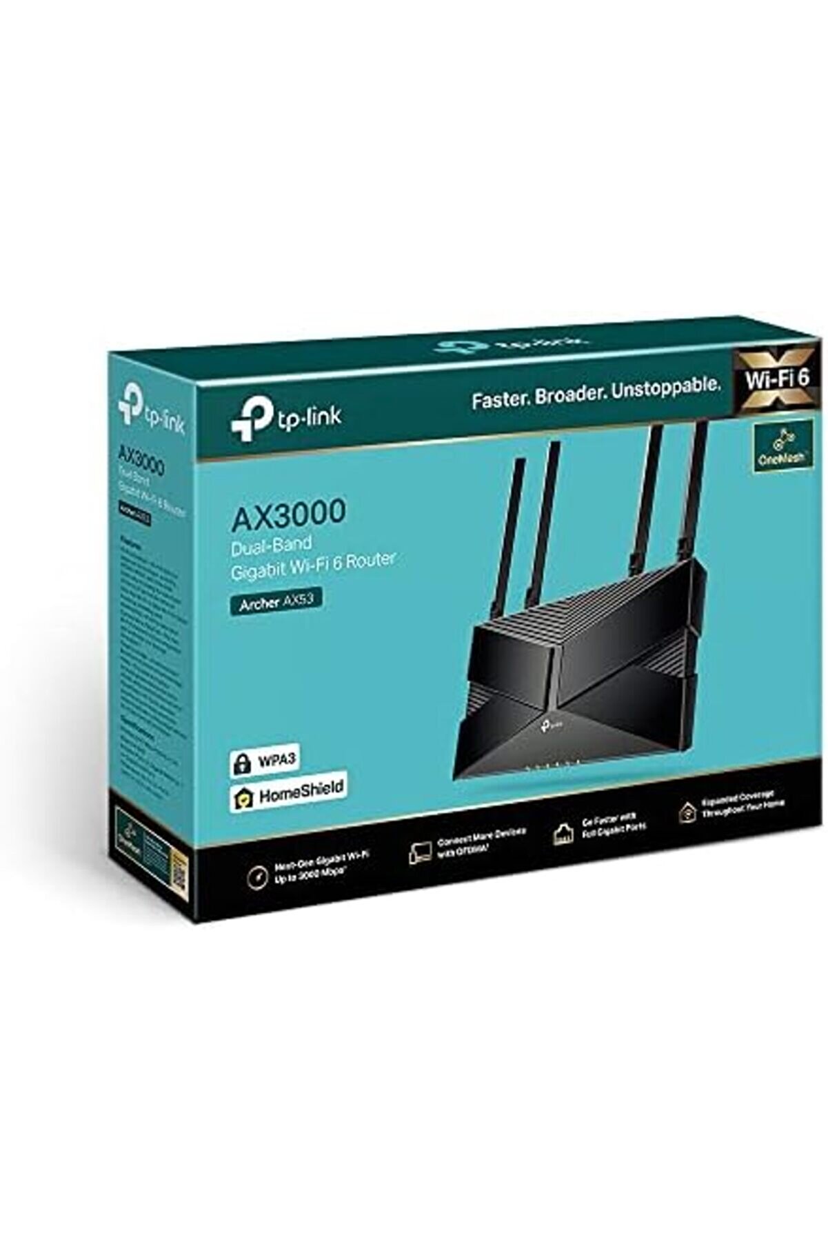 Shopverse Ax53, Ax3000 Band Gi̇gabi̇t Wi̇-Fi̇ 6 Router, Fi̇ber Destekli̇, 4× Gi̇gabi̇t Lan Ports, Wpa3, Oyun