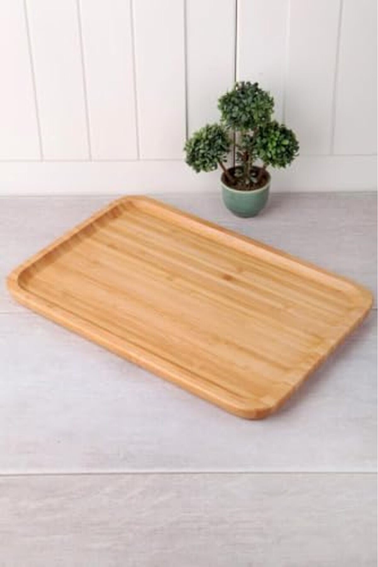 Shopverse Bambu Lüx Di̇kdörtgen Büyük Servi̇s-Sunum Tabağı 30X20X1,8Cm Trendfli̇ck 1014773