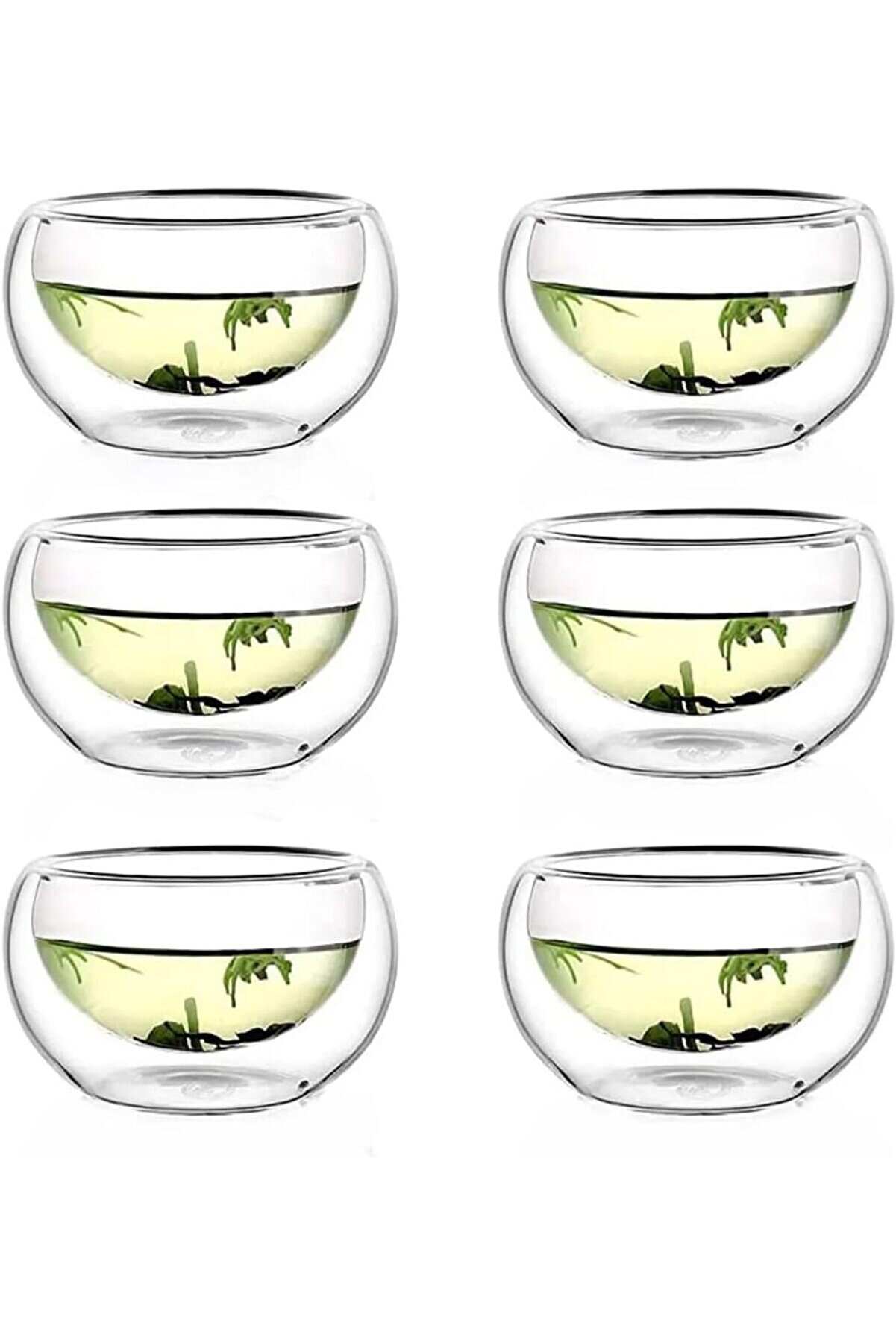 STOREMAX shopverse 6'lı 100 ml Çift Cidarlı Cam Reçellik, Sunumluk ve Çerezlik Mini Kase Seti – Şık ve F