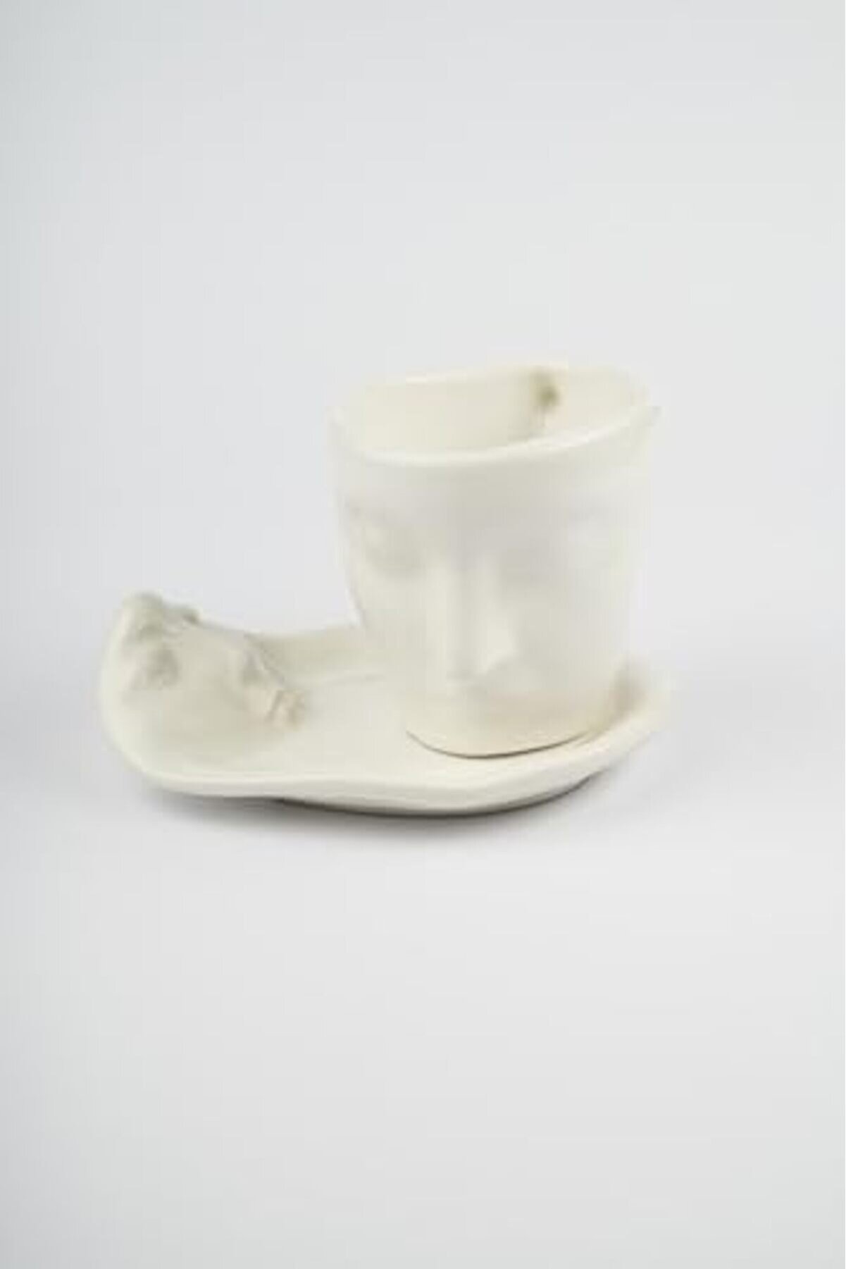 Shopverse Li̇fe 260 Ml Yüz Şeki̇lli̇ Serami̇k Beyaz Kupa Takımı Mıt1081 Trendfli̇ck 1014773