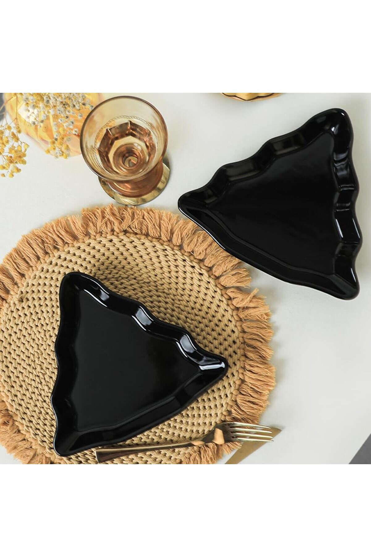 STOREMAX shopverse Siyah Çam Kayık Tabak 22 Cm 2 Adet trendflick 1014773