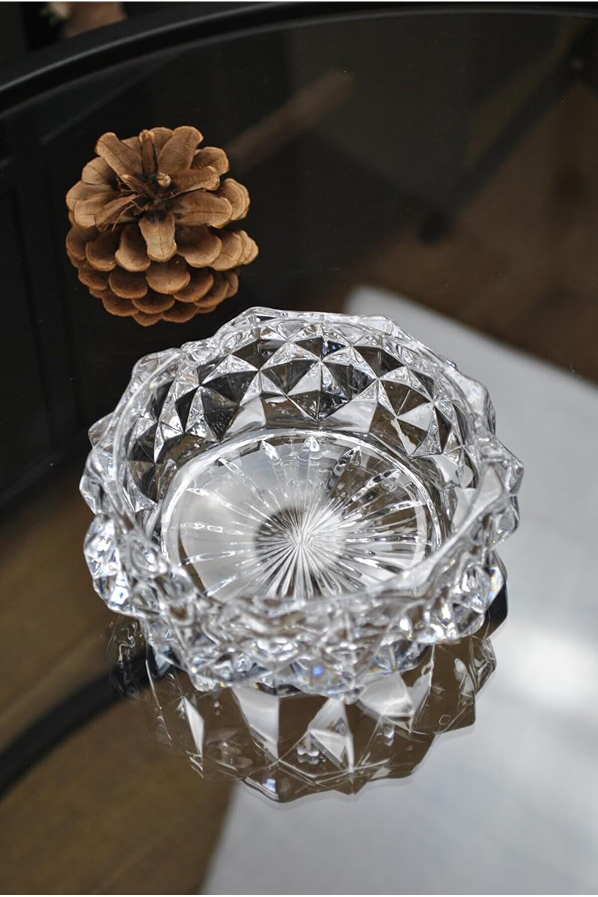 STOREMAX shopverse Dazzling Yuvarlak Cam Lüks Küllük - Kül Tablası - Yuvarlak Kül Tabağı 11 Cm trendflick 101
