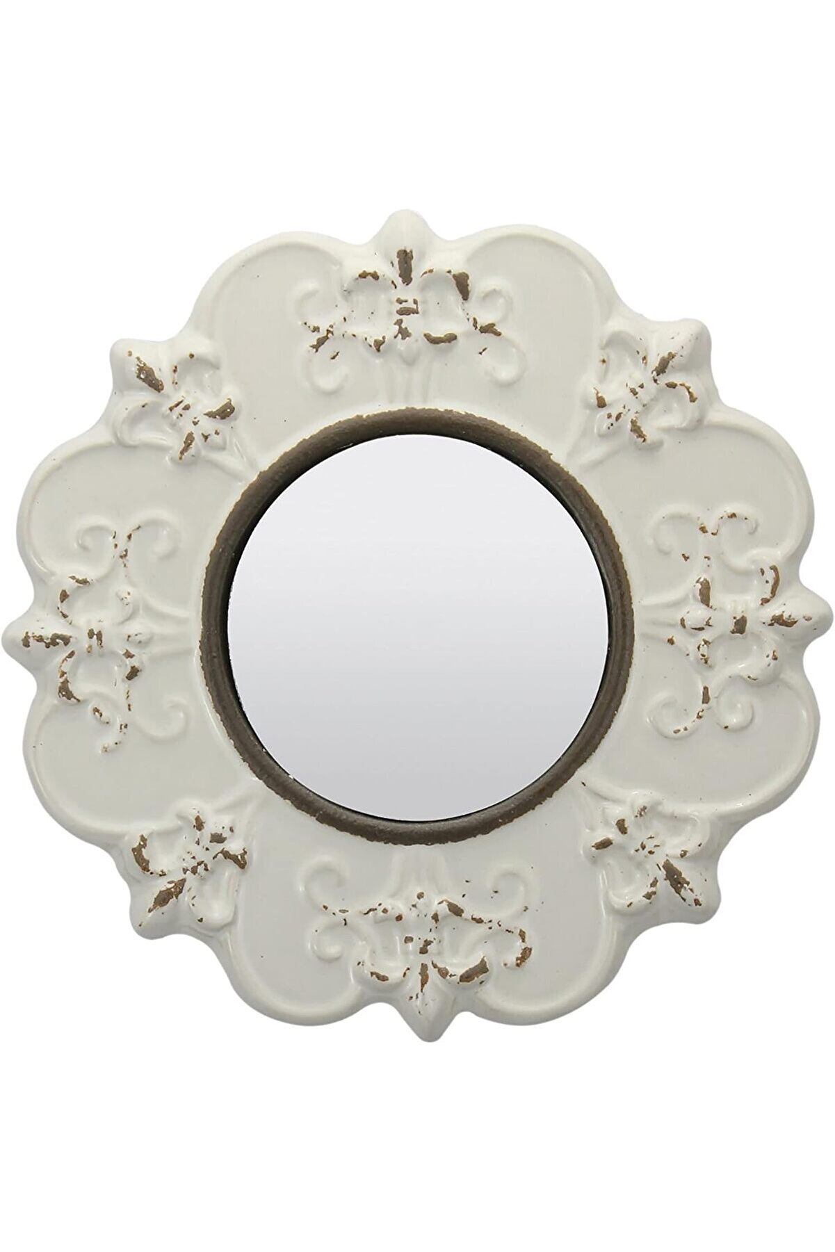 STOREMAX shopverse Dekoratif 8 " Kapalı Beyaz Yuvarlak Seramik Vurgu Duvar Aynası trendflick 1014773