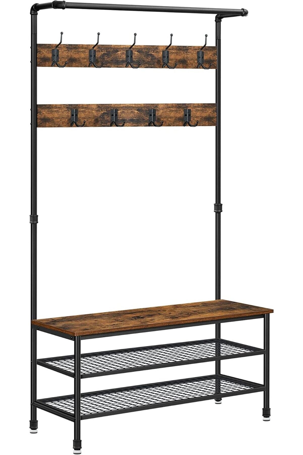 STOREMAX shopverse End&uuml;striyel Tasarım, Tezgahlı, Su Elemanlı B&uuml;y&uuml;k Askısı, 9 Kancalı ve Ayakkabı Askılı, &Ccedil;ok