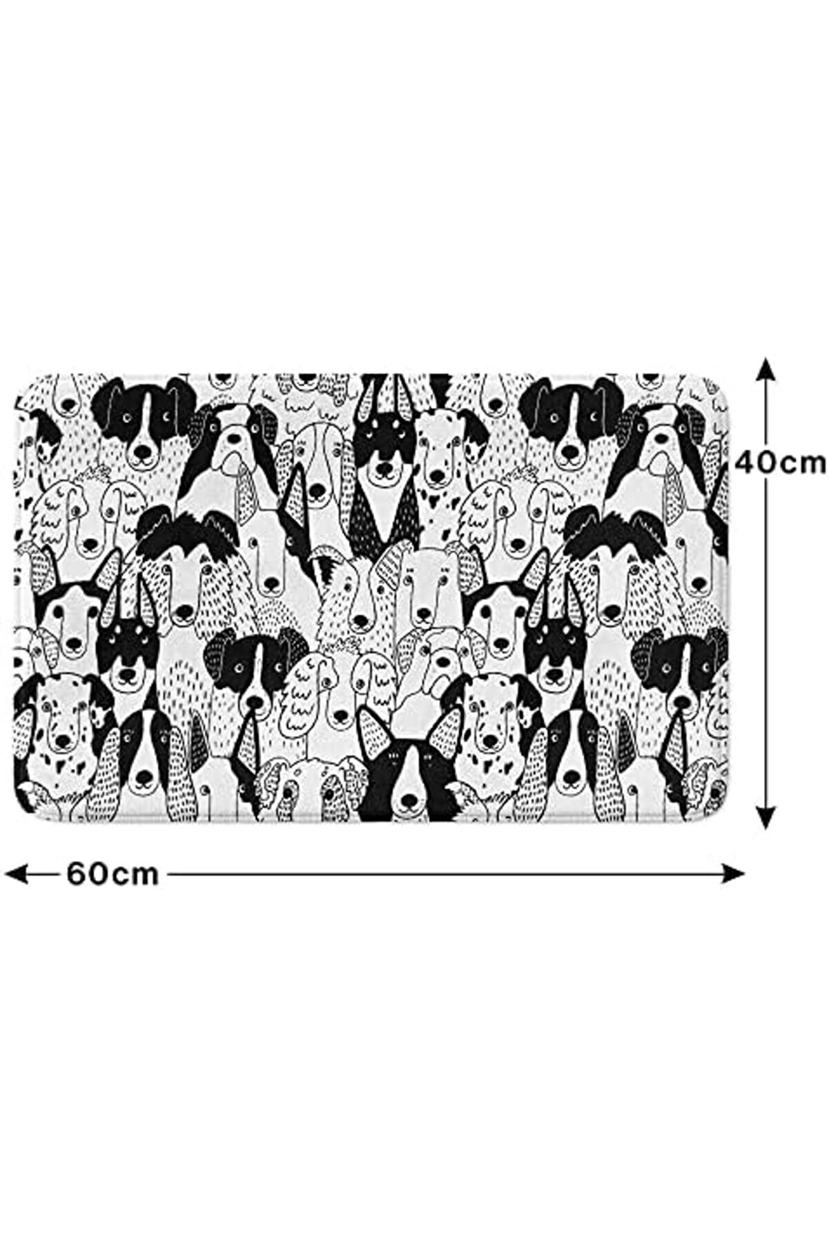 Shopverse Sevi̇mli̇ Tasarımlı Mi̇krofi̇ber Paspası, Kaymaz Taban, Yıkanabi̇li̇r (385_Bpsm, 2 Li̇ Takım