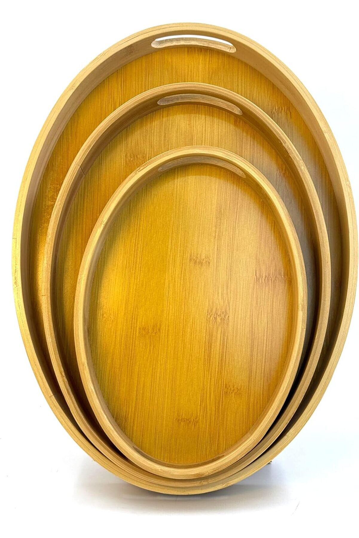 STOREMAX Bambu 3'lü Tepsi Seti – Sunum, Çay ve Servis Tepsisi, Bambu Ahşap Tepsi Takımı, Şık ve Dayanıkl