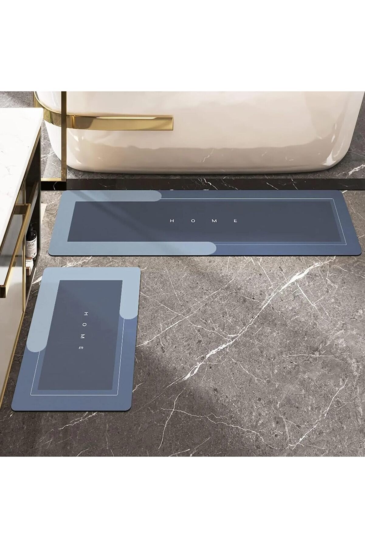 STOREMAX Paspası-Kaymaz Tabanlı-Süper Emici Paspası-Abdest Paspası-Uzun (MAVİ) NKS129-M 978262