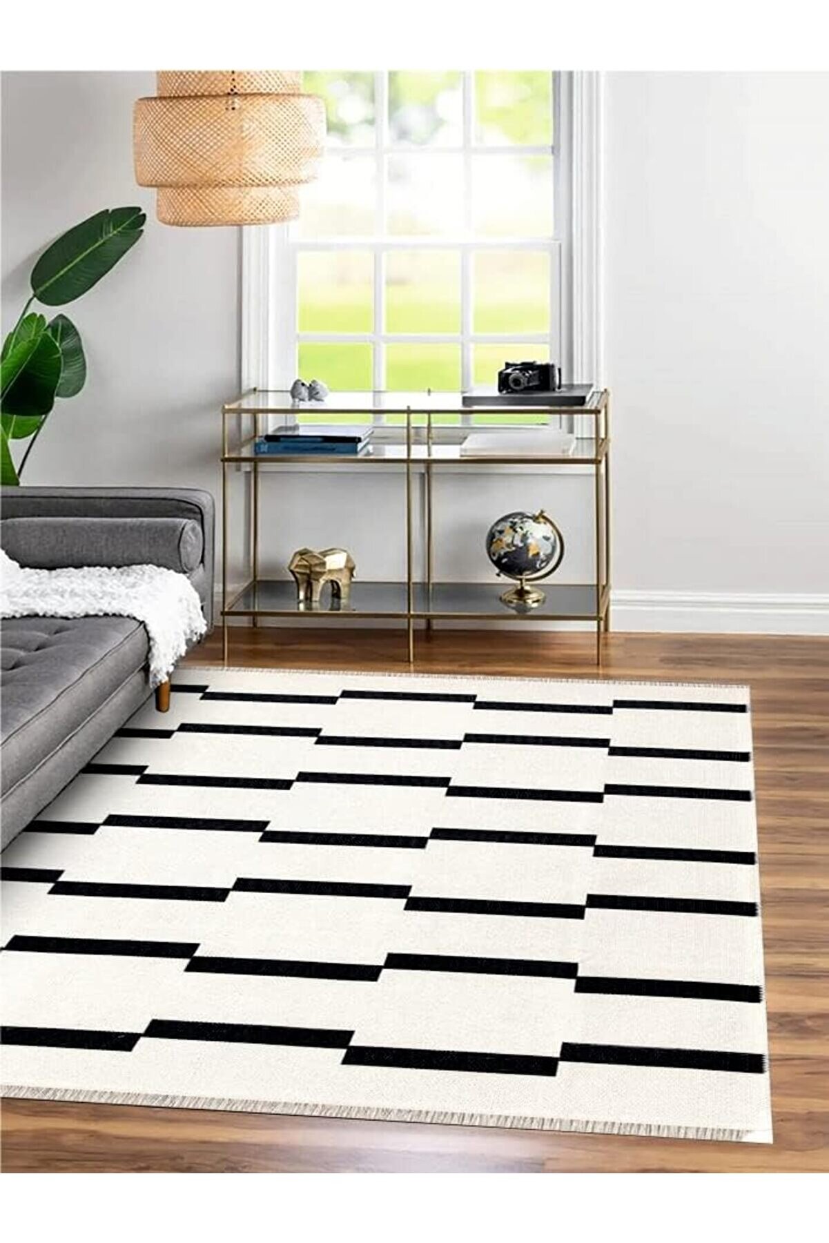 STOREMAX shopverse Karesse 130 - Modern Desenli, Yıkanabilir, Çift Taraflı Kilim - 7 Boyut Seçeneği (80x150)