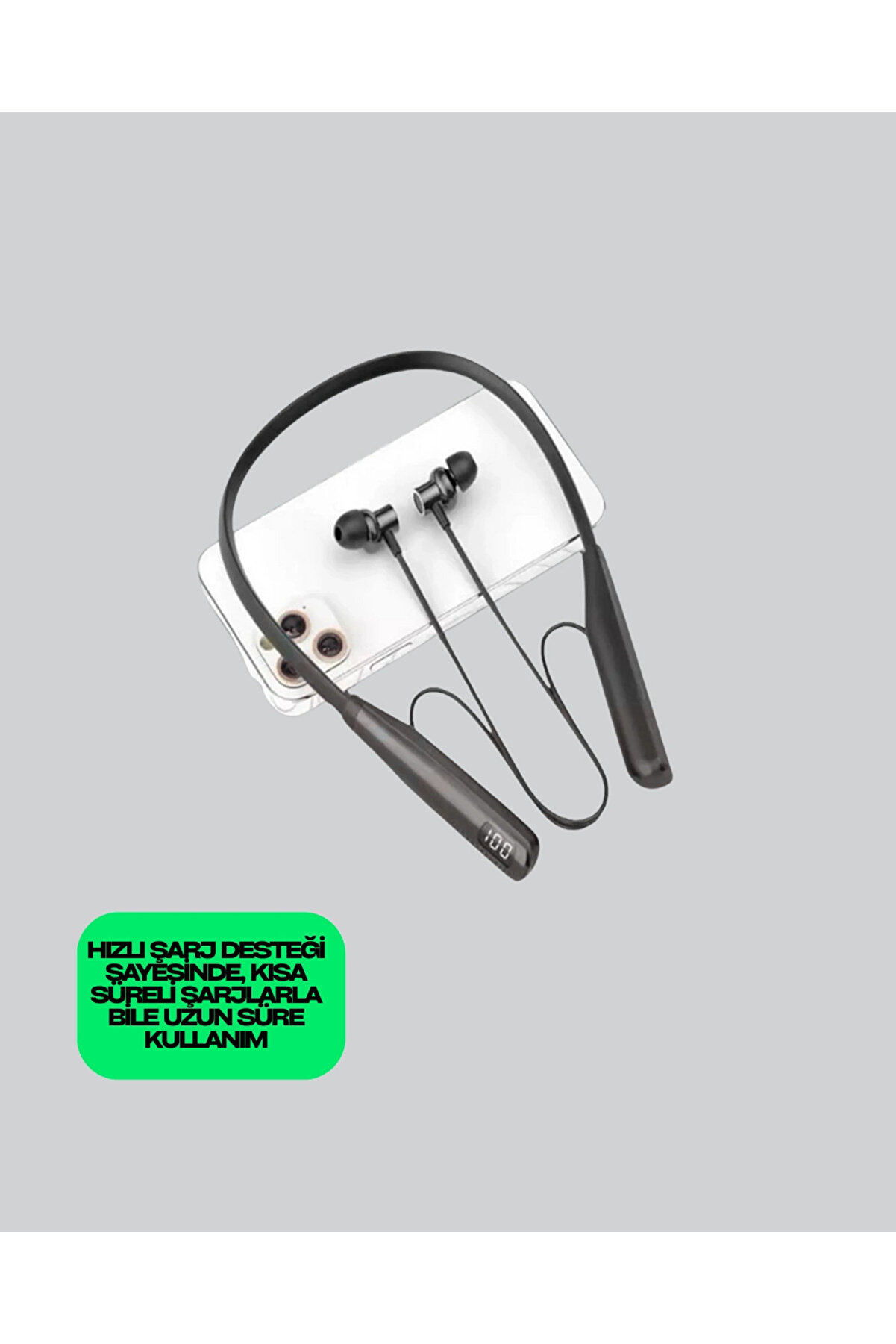 Boyun Askılı Kablosuz Bluetooth Kulaklık – Akti̇f Gürültü Önleme, Lcd Ekranlı