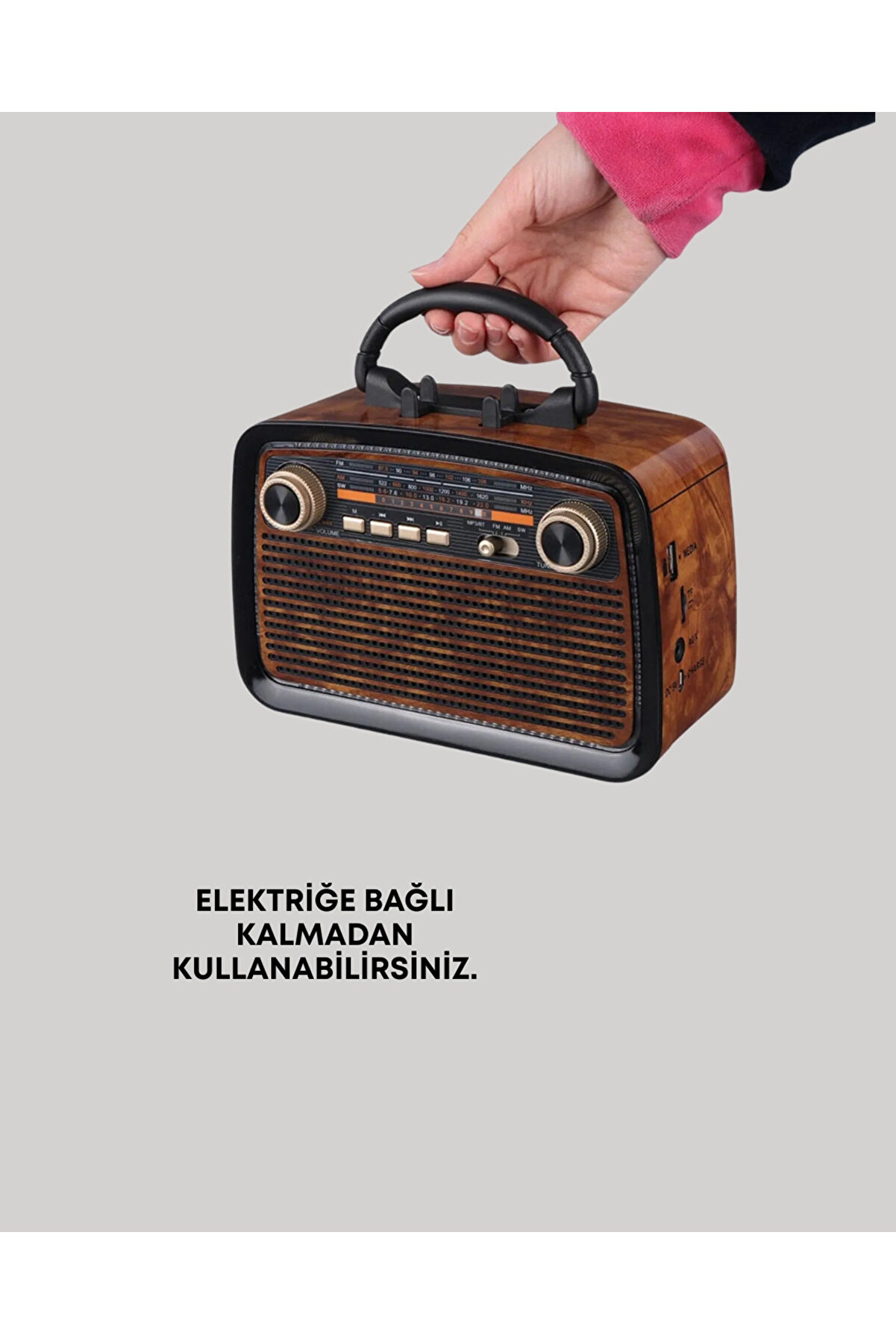 Taşınabi̇li̇r Bluetooth Hoparlör – Modern Teknoloji̇ İle Nostalji̇k Radyo Deneyi̇mi̇, Fm/Am Fonksi̇yonu