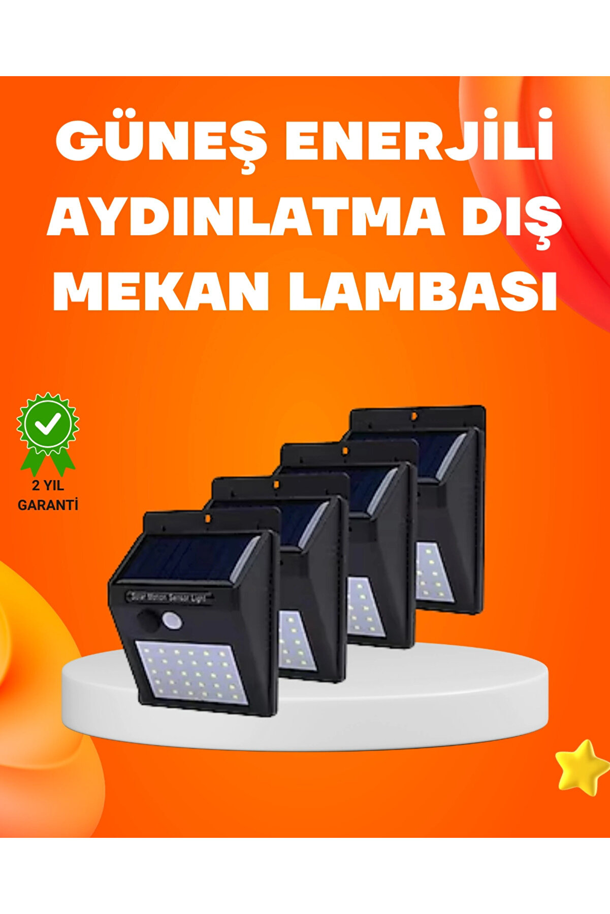 gizmurstore Montajlı Güneş Enerjili Duvar Tipi Aydınlatma – 8 Saat Çalışma Süresi