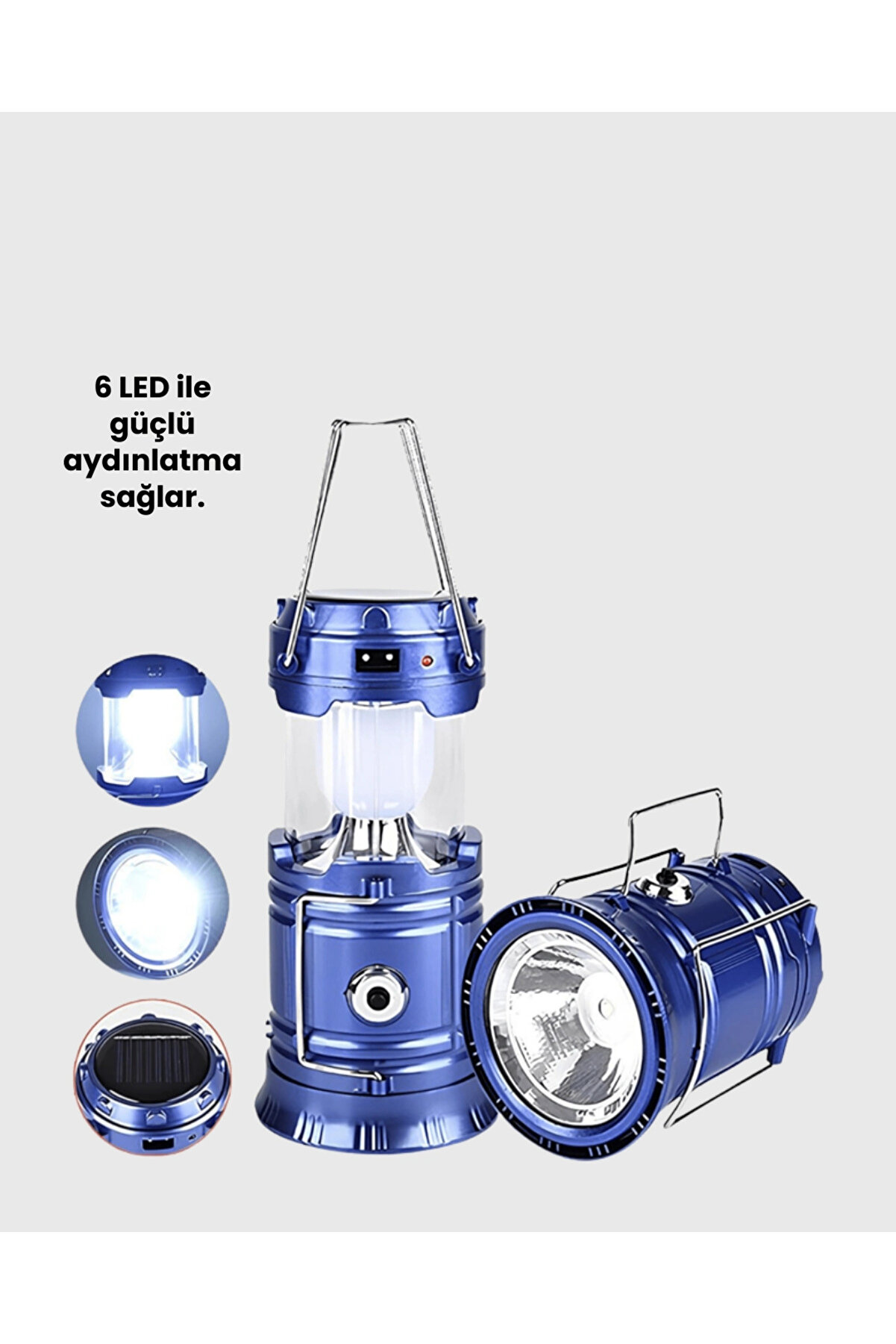 Güneş Enerji̇li̇ Kızaklı Şarjlı Büyük Boy Kamp Feneri̇ – Usb Çıkışlı, Katlanabi̇li̇r, Çok Fonksi̇yonlu